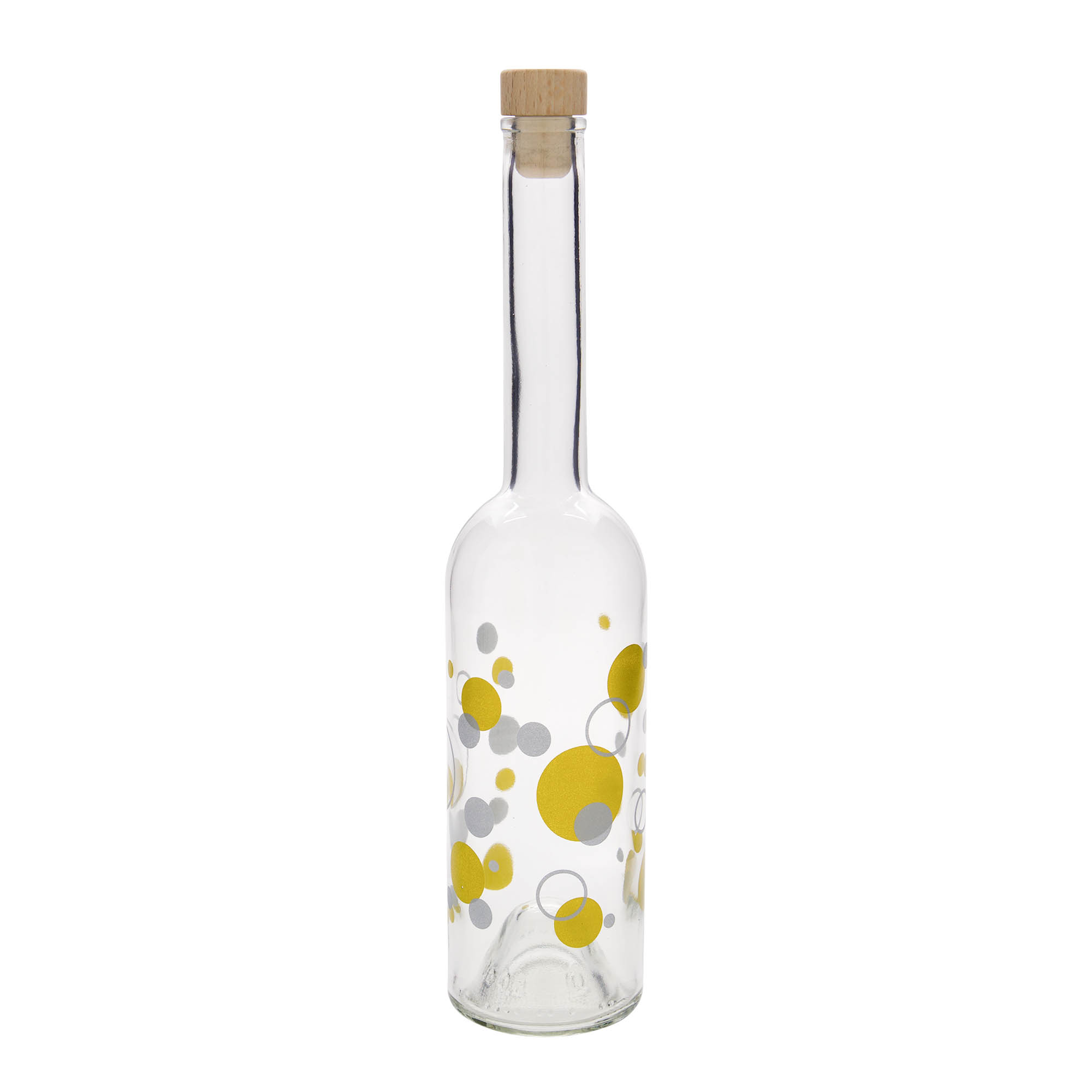 500 ml glass bottle 'Opera', design: dots, opening: cork