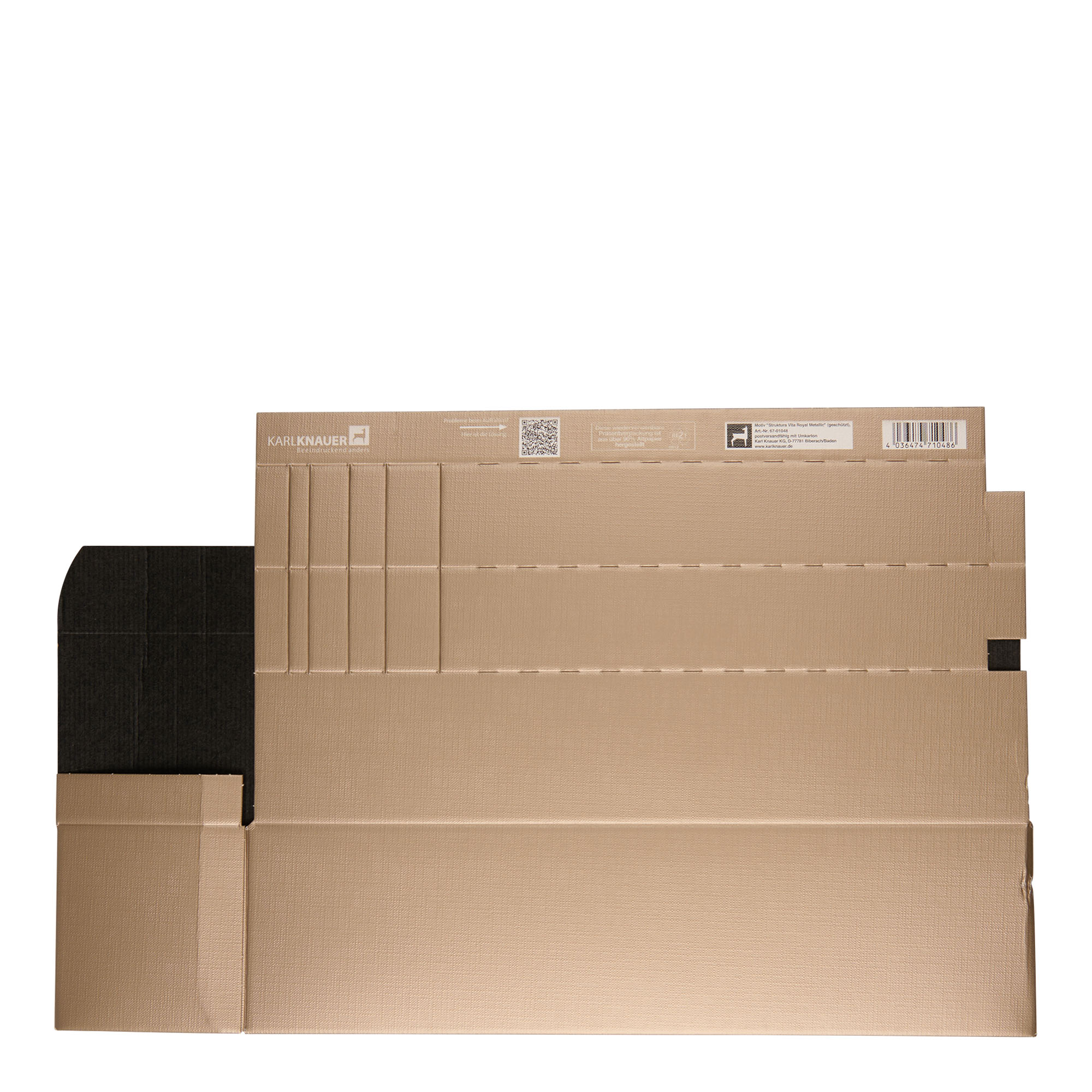 Gift box 'Metallic', rectangular, cardboard, champagne