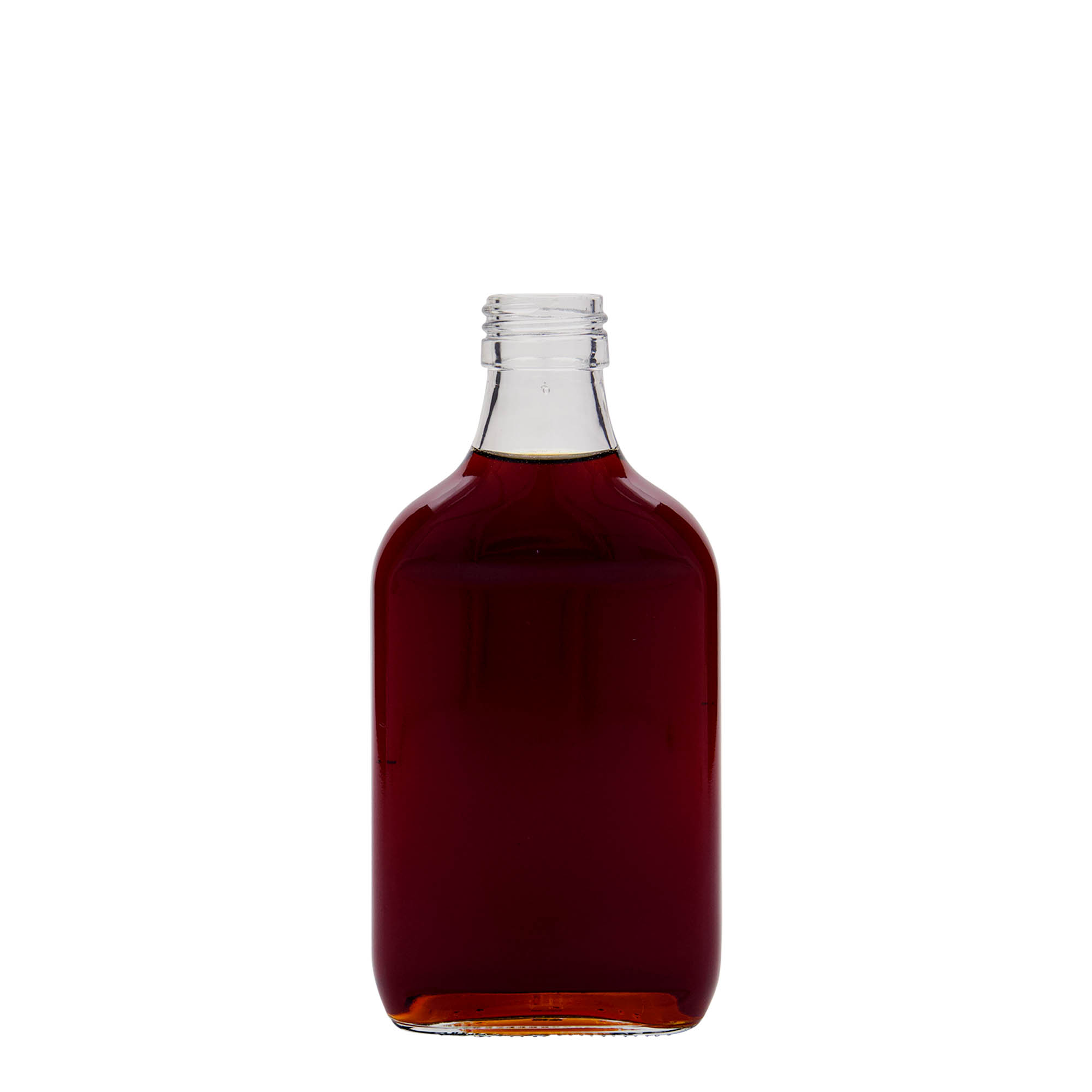 200 ml pocket bottle, rectangular, glass, opening: PP 28 200 ml pocket bottle, rectangular, glass, opening: PP 28