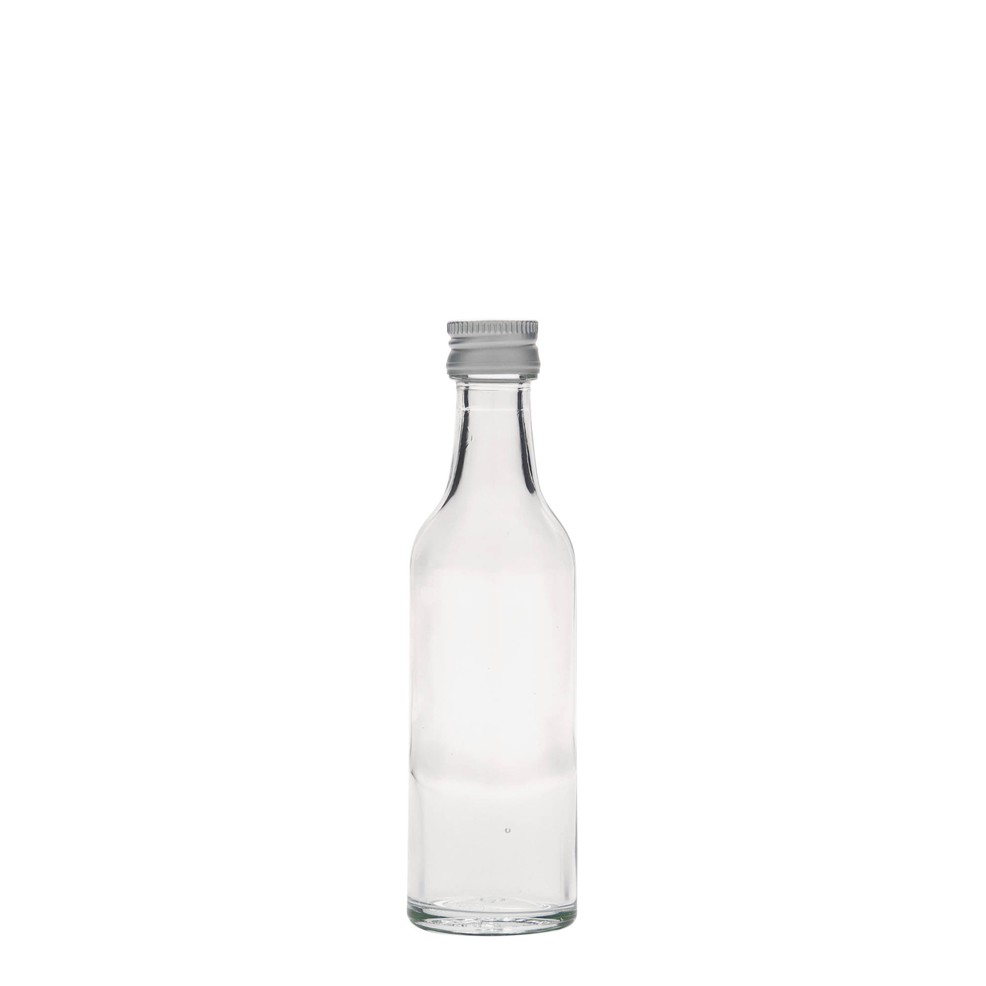 50 ml glass bottle with straight neck, opening: PP 18