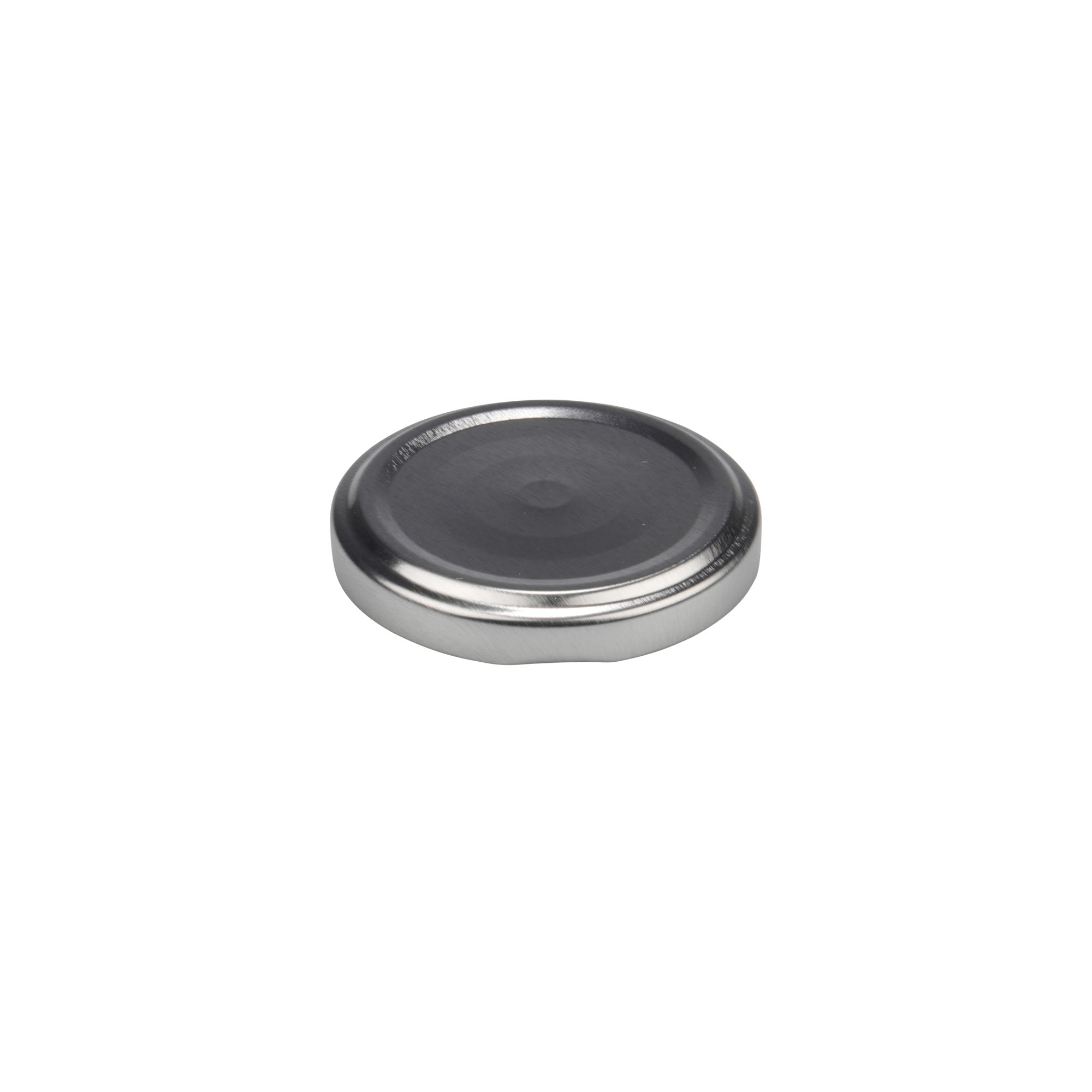 Twist off lid, tinplate, silver, for opening: TO 58 Twist off lid, tinplate, silver, for opening: TO 58