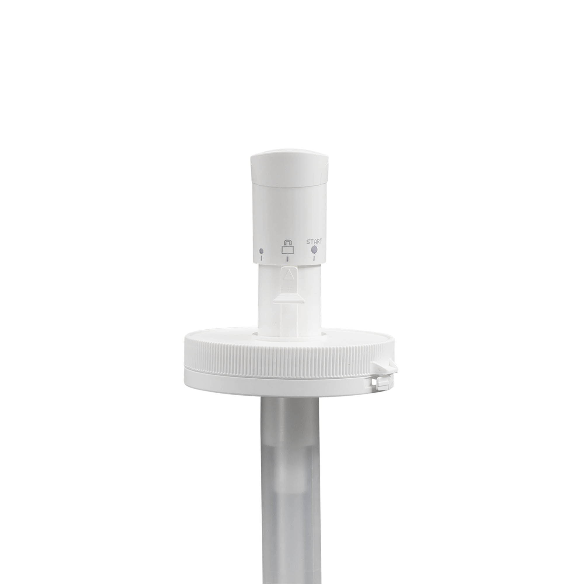 Dispenser pump for 655 ml 'Securibox', PE plastic, white, for opening: screw cap Dispenser pump for 655 ml 'Securibox', PE plastic, white, for opening: screw cap