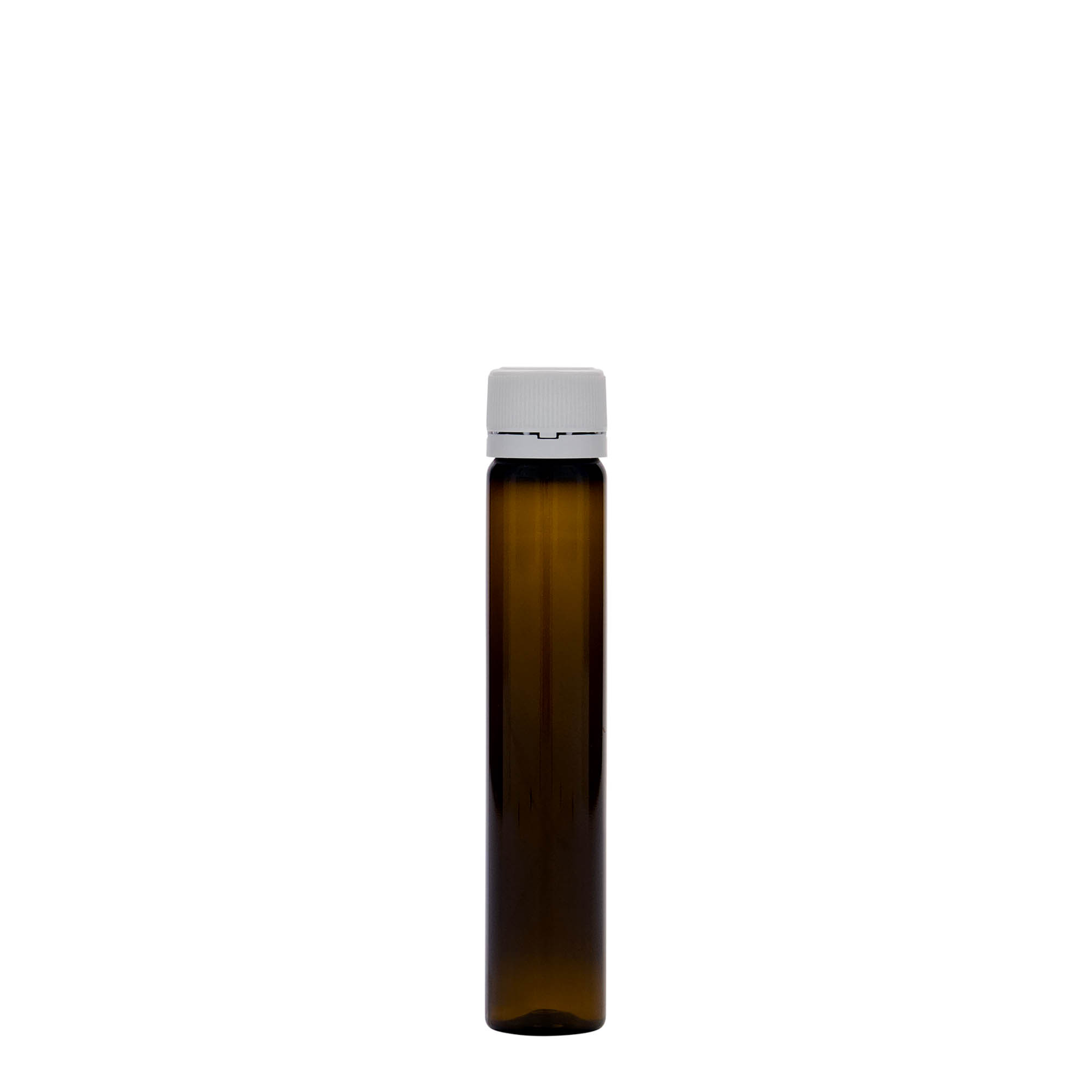 25 ml PET tubes, plastic, brown, opening: screw cap