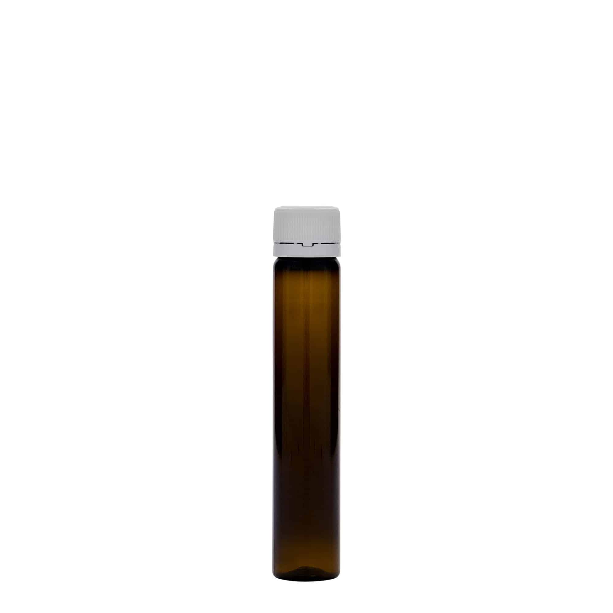 25 ml PET tubes, plastic, brown, opening: screw cap