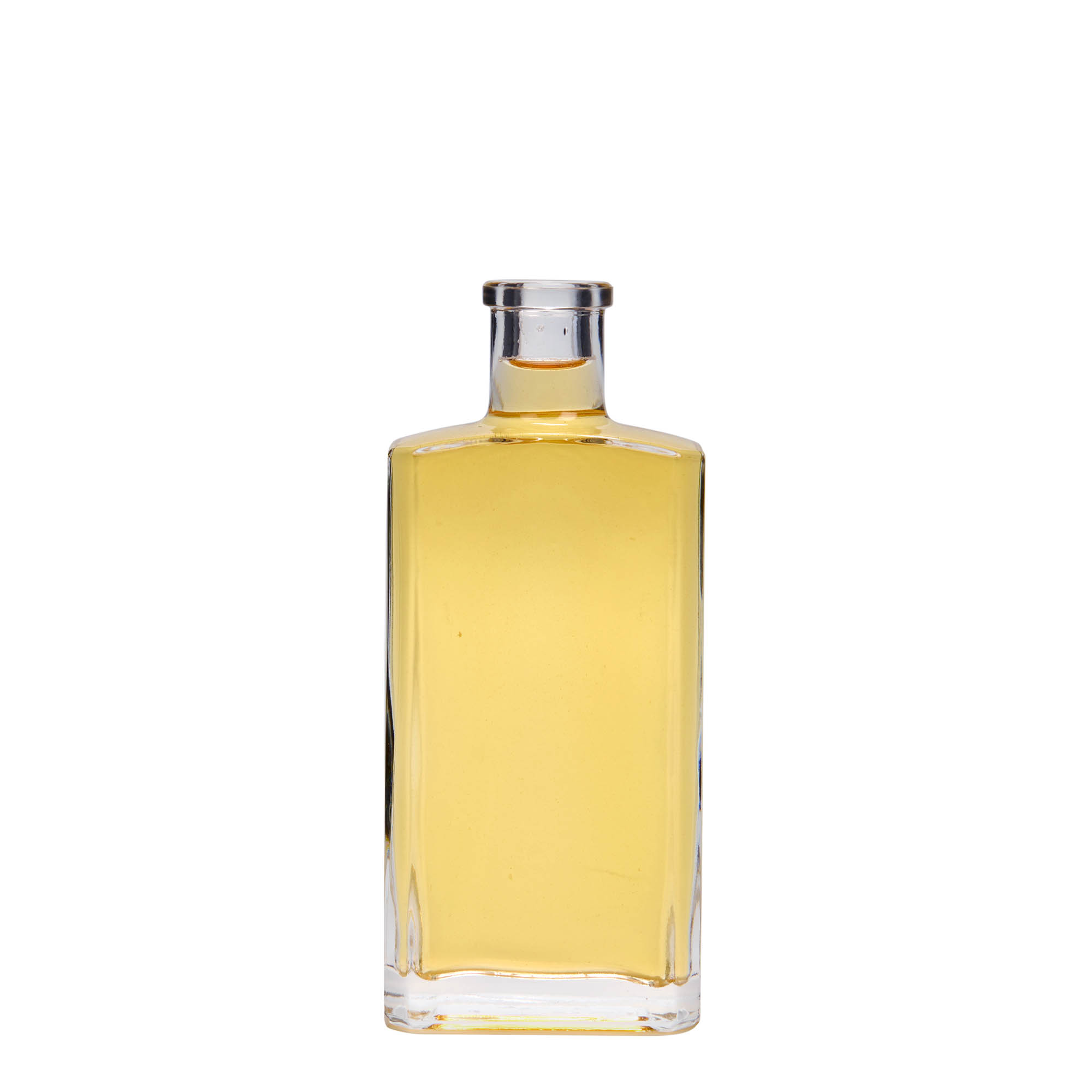 200 ml glass bottle 'Shiny', rectangular, closure: cork