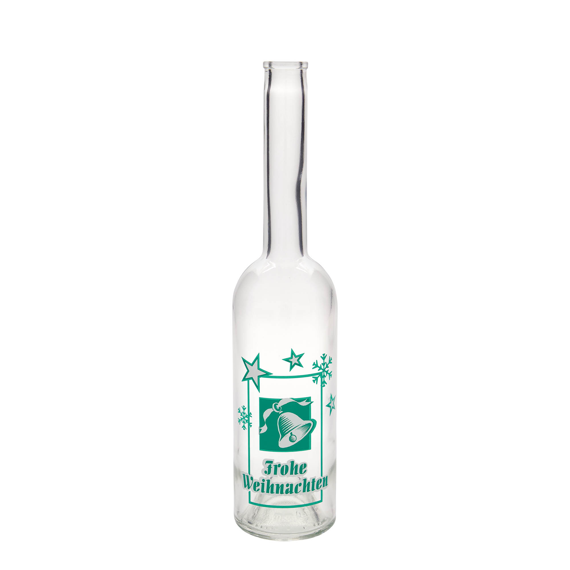 500 ml glass bottle 'Opera', motif: Merry Christmas, opening: cork
