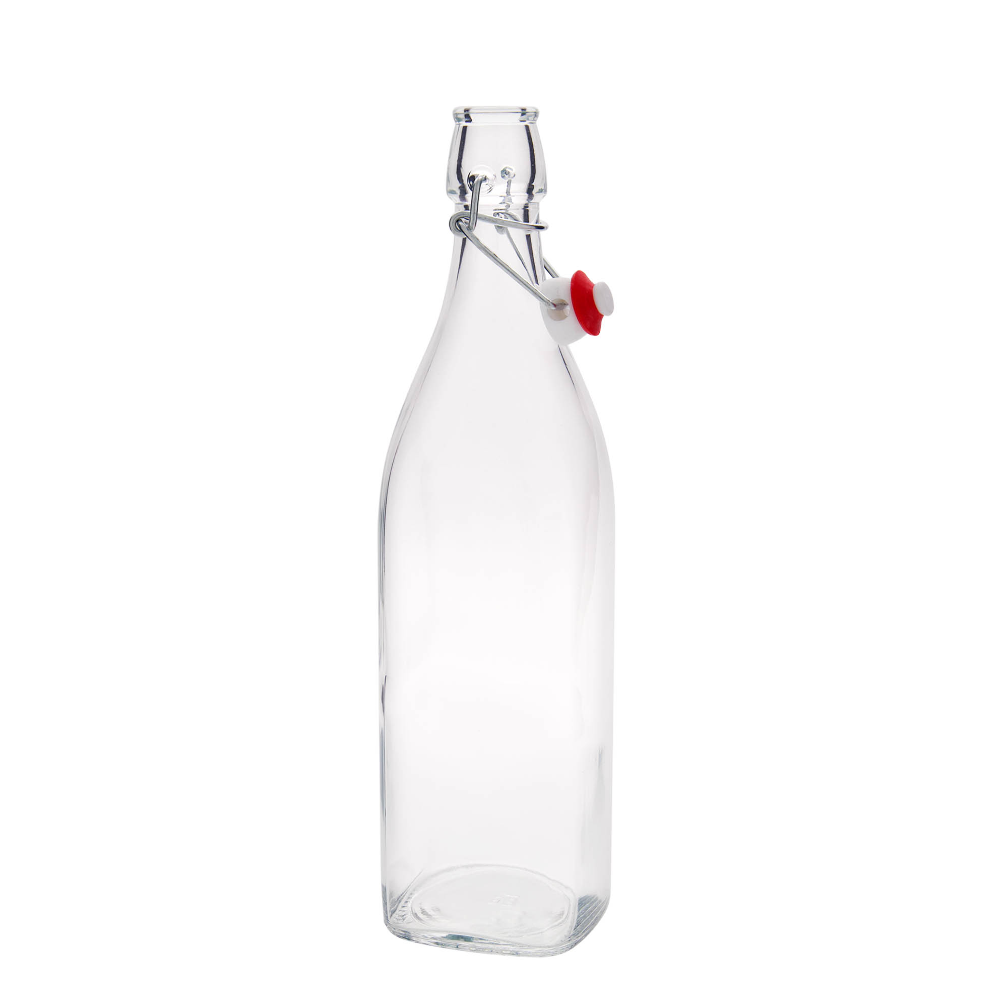 1,000 ml glass bottle ‘Swing, square, opening: swing top closure