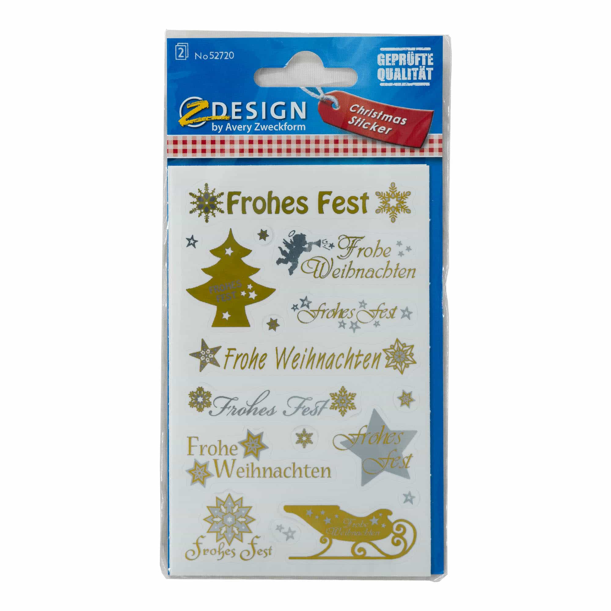 Zweckform stickers ‘Christmas’, paper, gold-silver