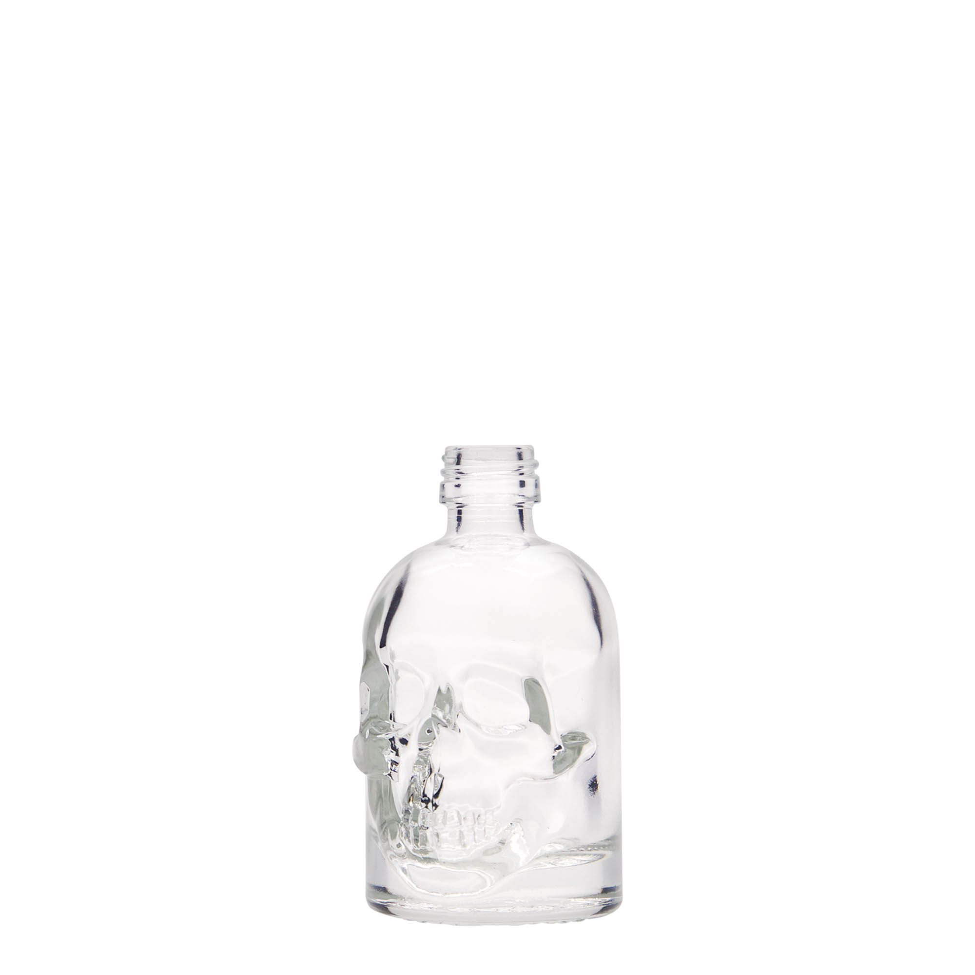 50 ml glass bottle 'Skull', opening: PP 18