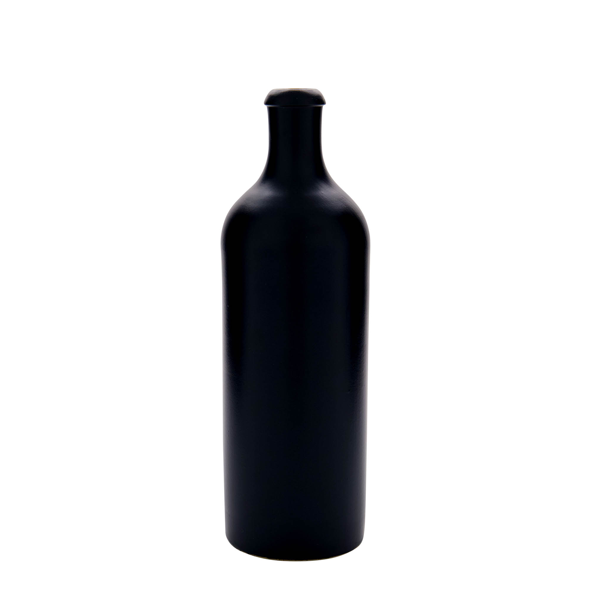 750 ml earthenware jug, stoneware, black, mouth: cork