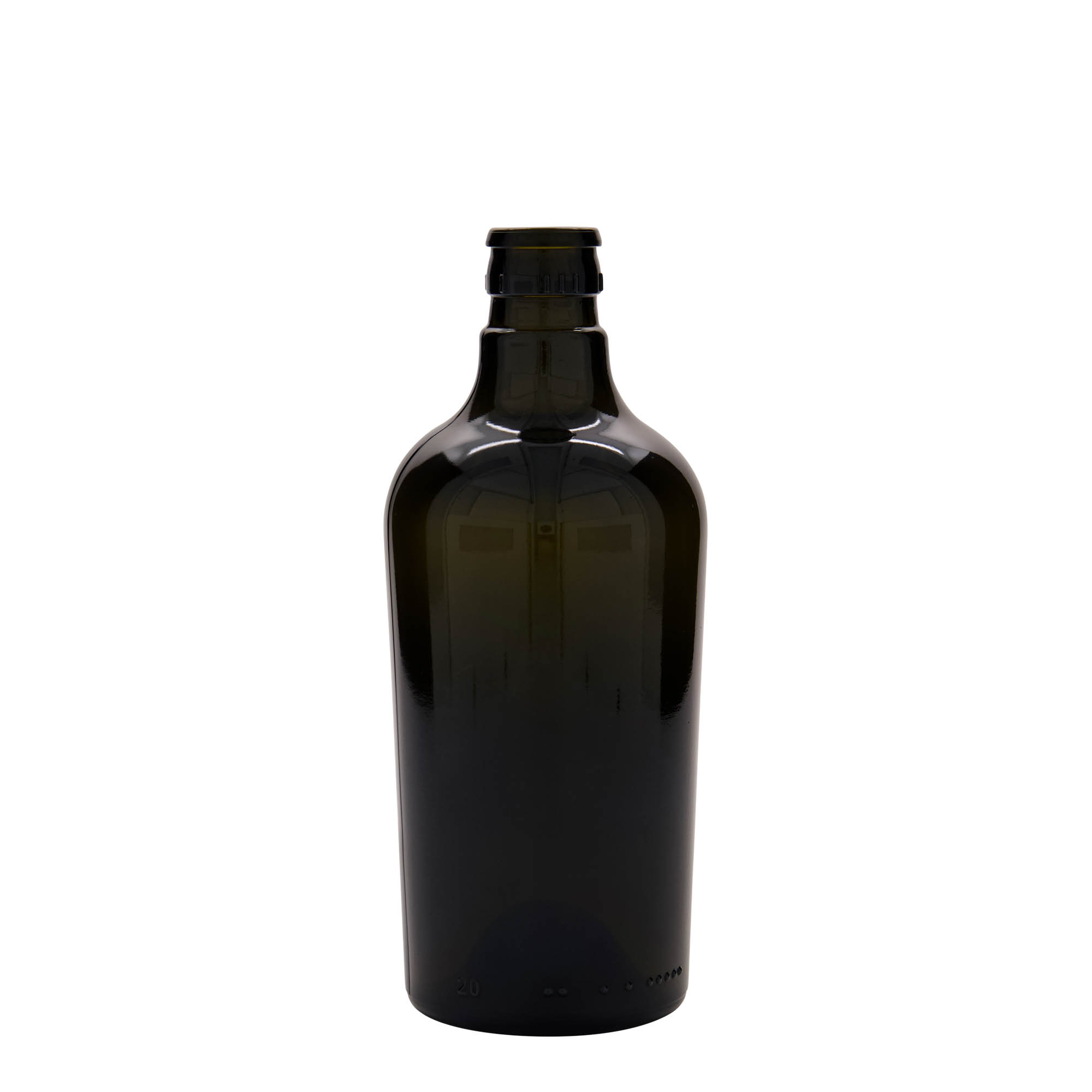500 ml vinegar/oil bottle 'Oleum', glass, antique green, opening: DOP