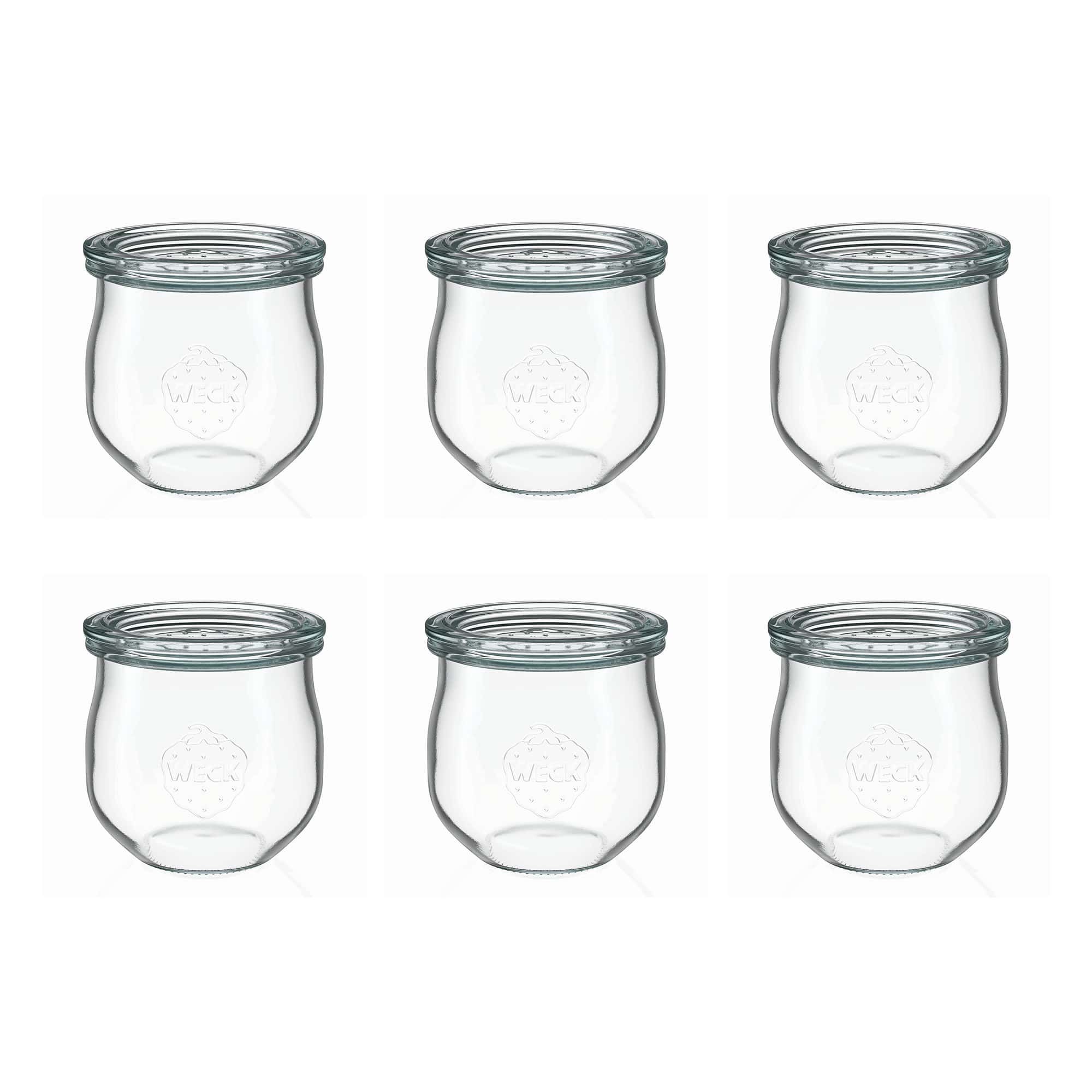 6x 370 ml WECK tulip jar with glass lid RR 80