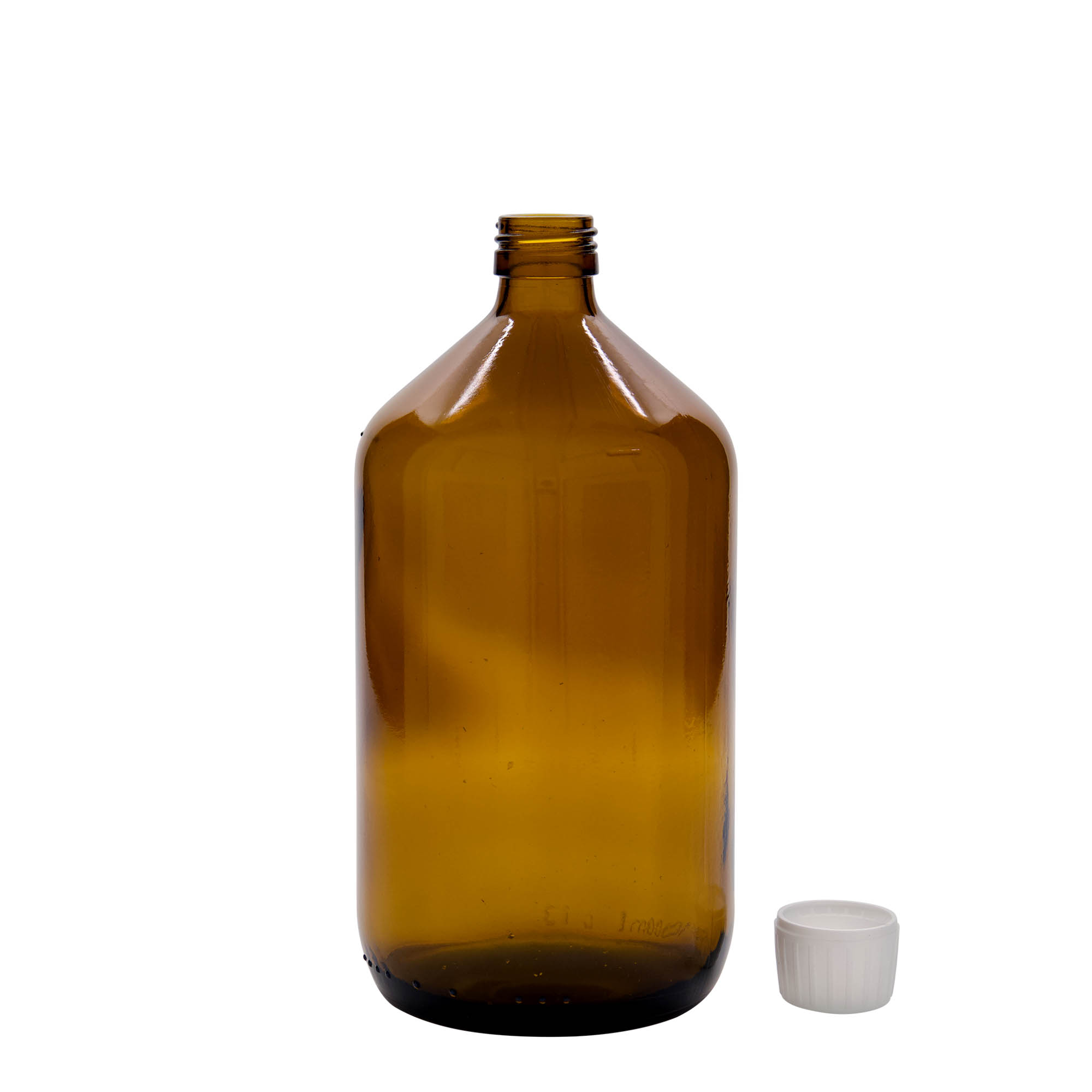 1,000 ml medical bottle, brown, glass, opening: PP 28 1,000 ml medical bottle, brown, glass, opening: PP 28