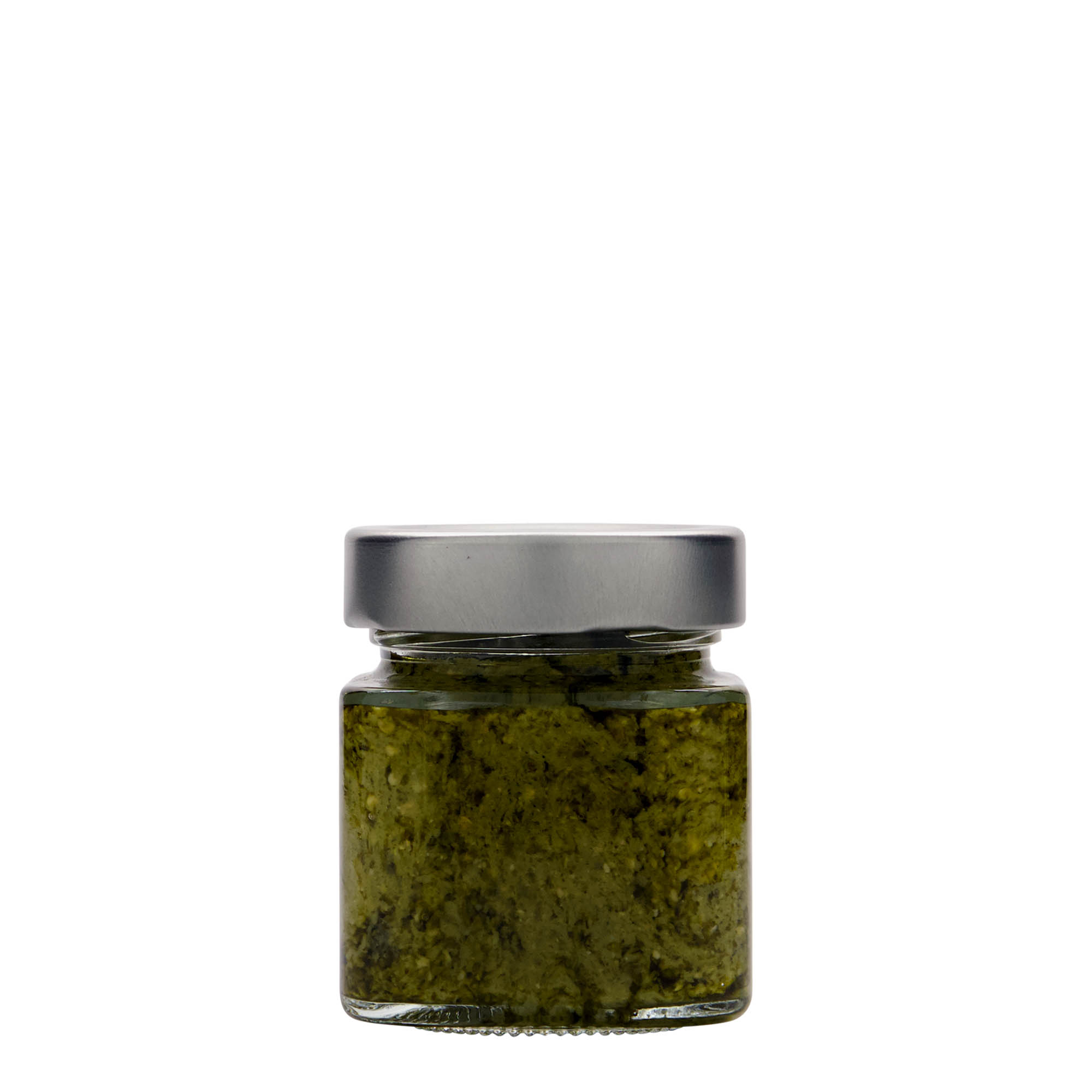 156 ml square glass 'Funny', opening: Deep-Twist-Off (DTO 58)