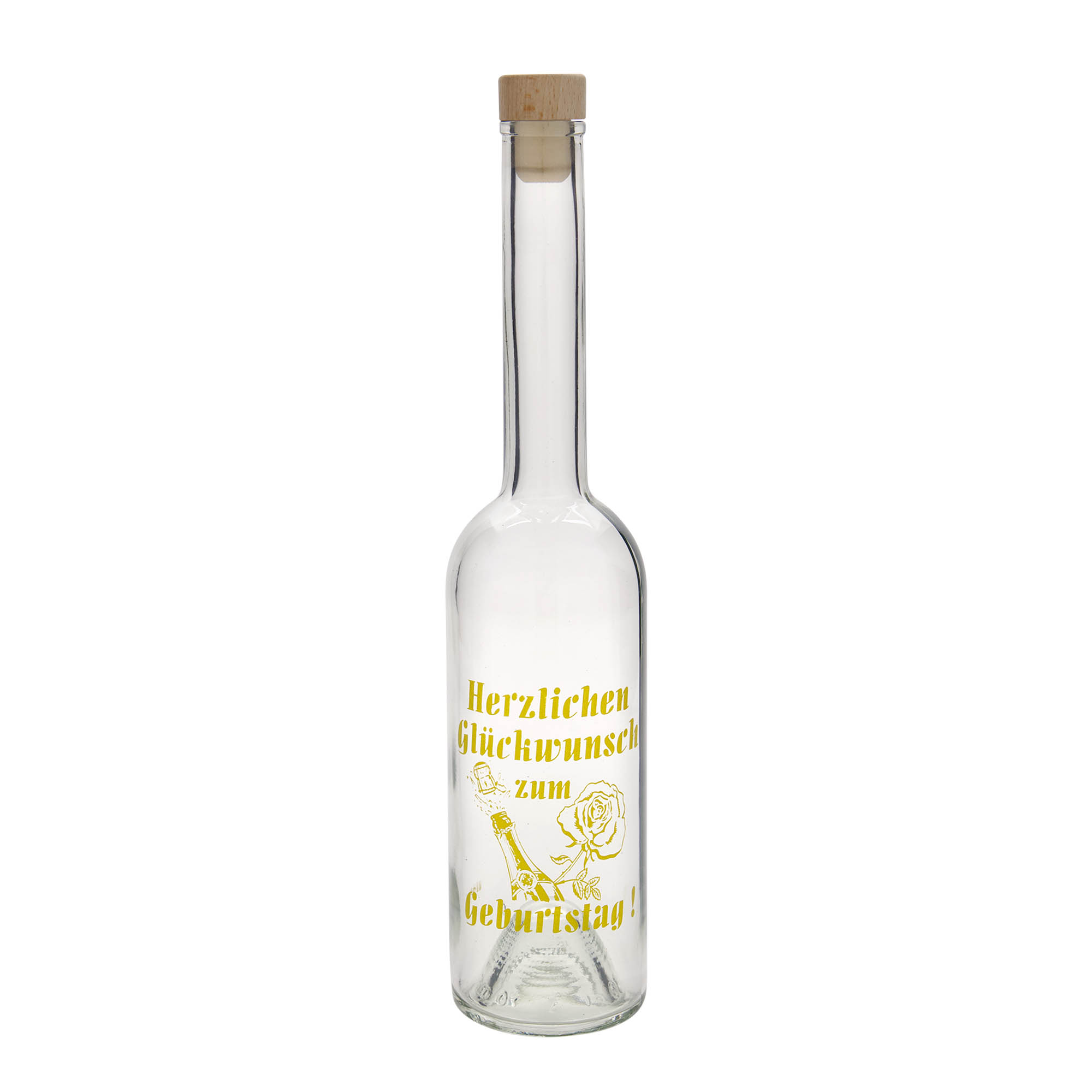 500 ml glass bottle 'Opera', print: Apple, closure: cork 500 ml glass bottle 'Opera', print: Apple, closure: cork
