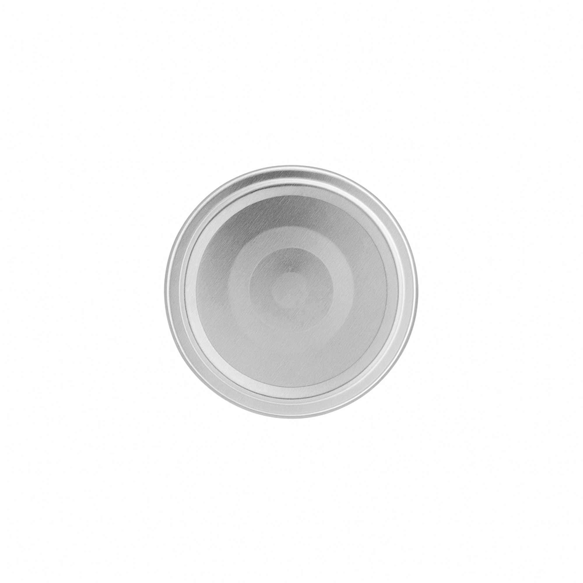 Deep twist off lid, tinplate, silver, for opening: Deep-TO 66