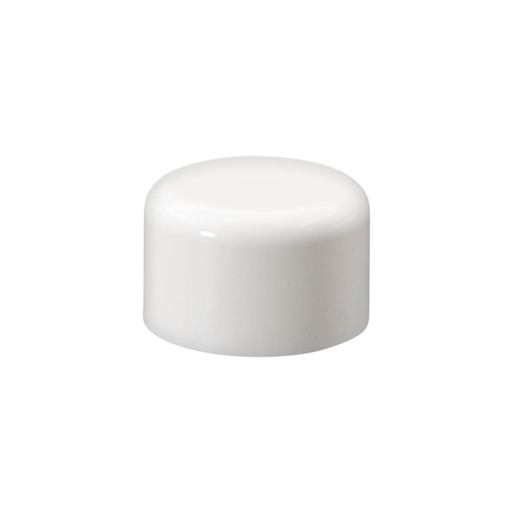 Screw cap round bottle with syringe insert, PE plastic, white, for opening: DIN 18