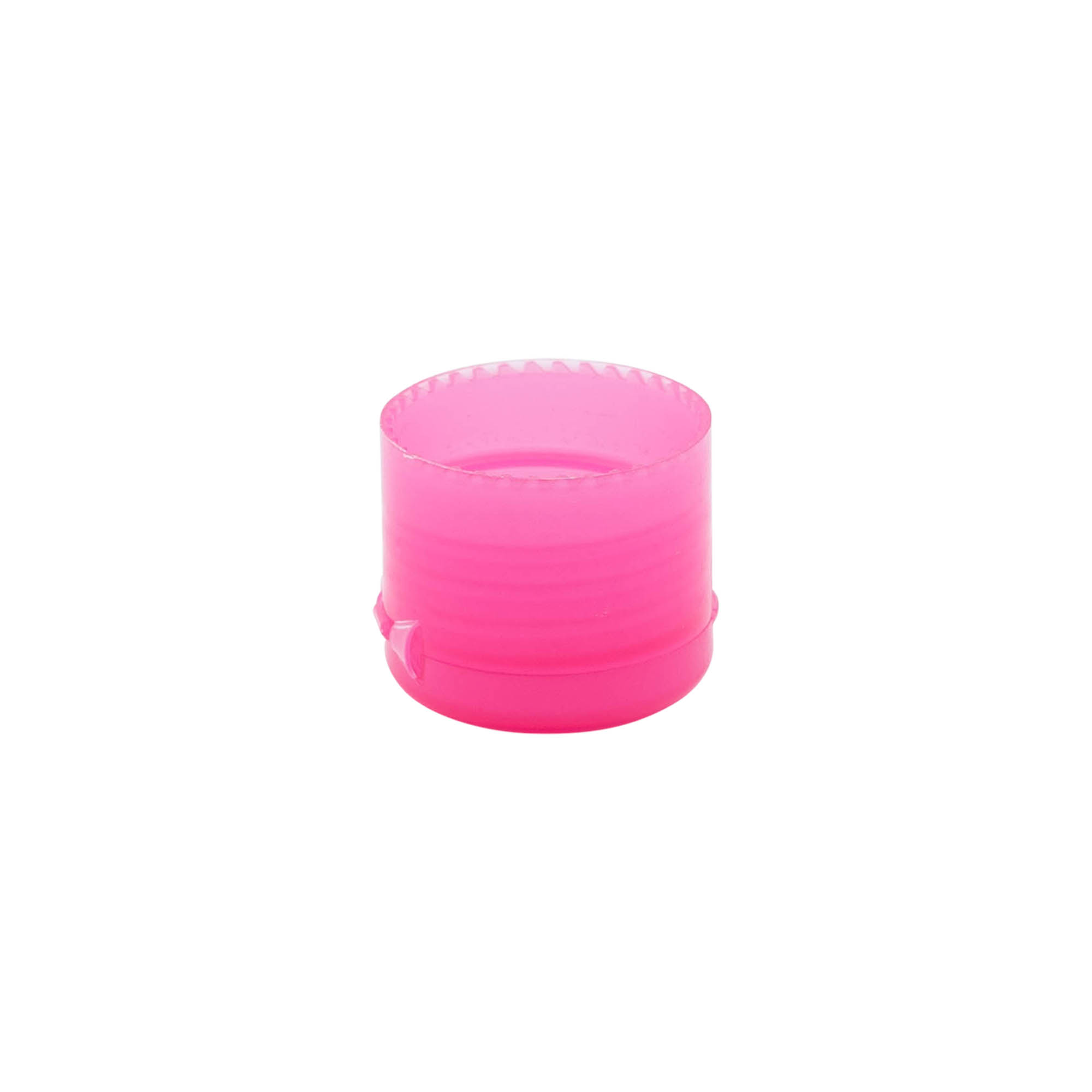 Screw cap with hinge, PP plastic, pink, for opening: 24/410