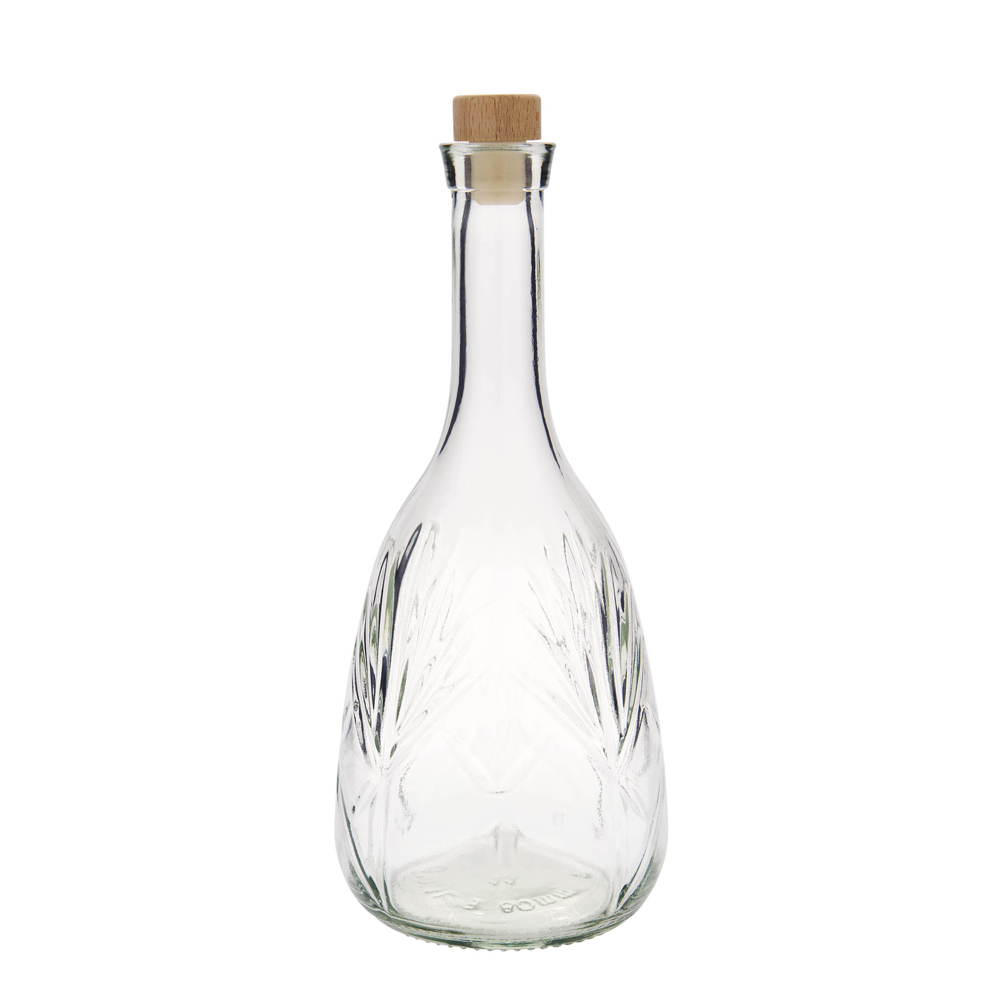1,000 ml glass bottle 'Reliefa', opening: cork