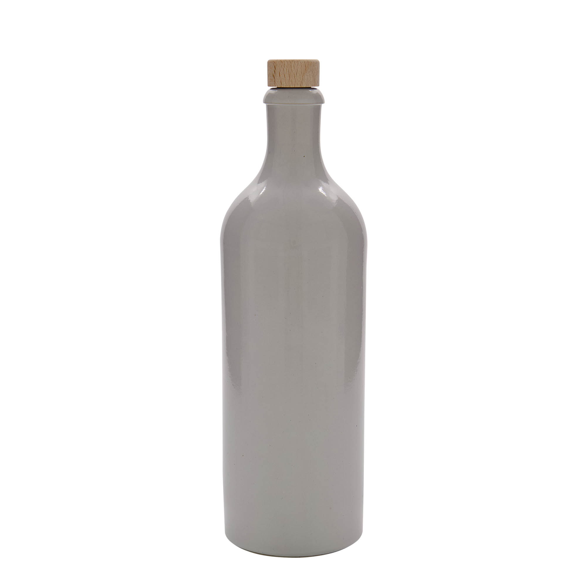 750 ml earthenware jug, stoneware, white, opening: cork