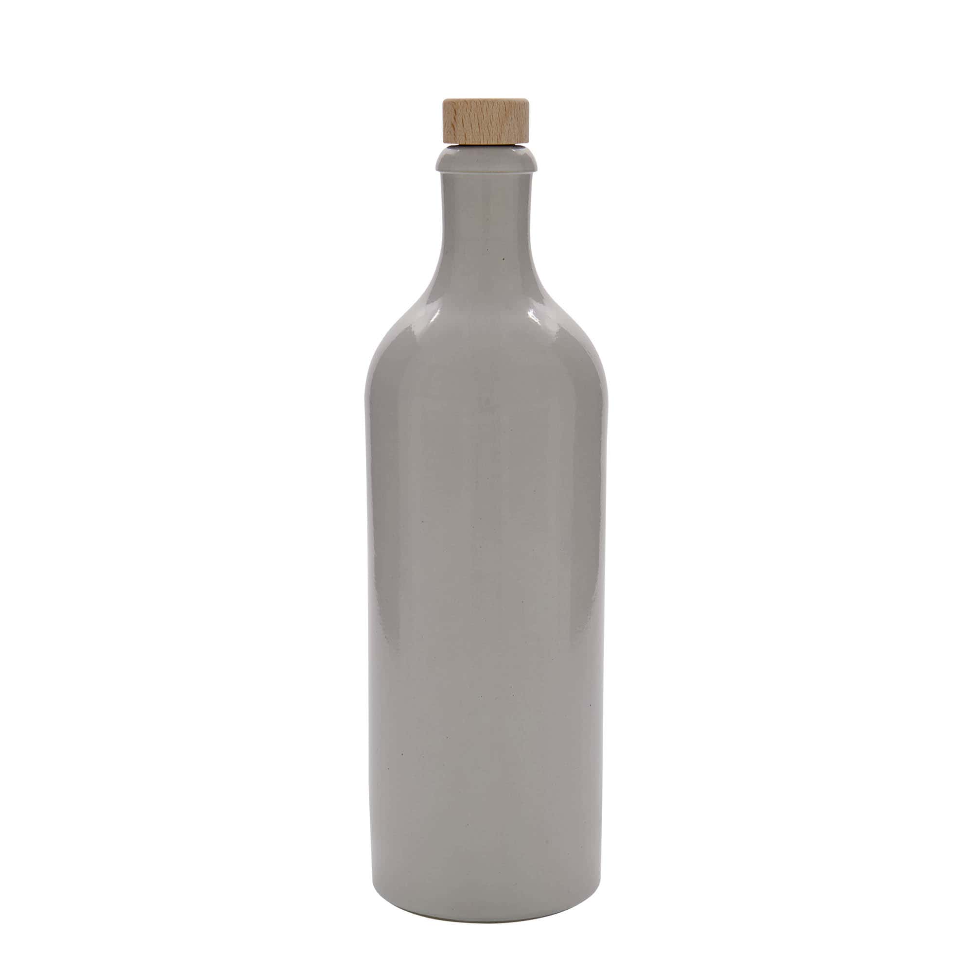 750 ml earthenware jug, stoneware, white, opening: cork