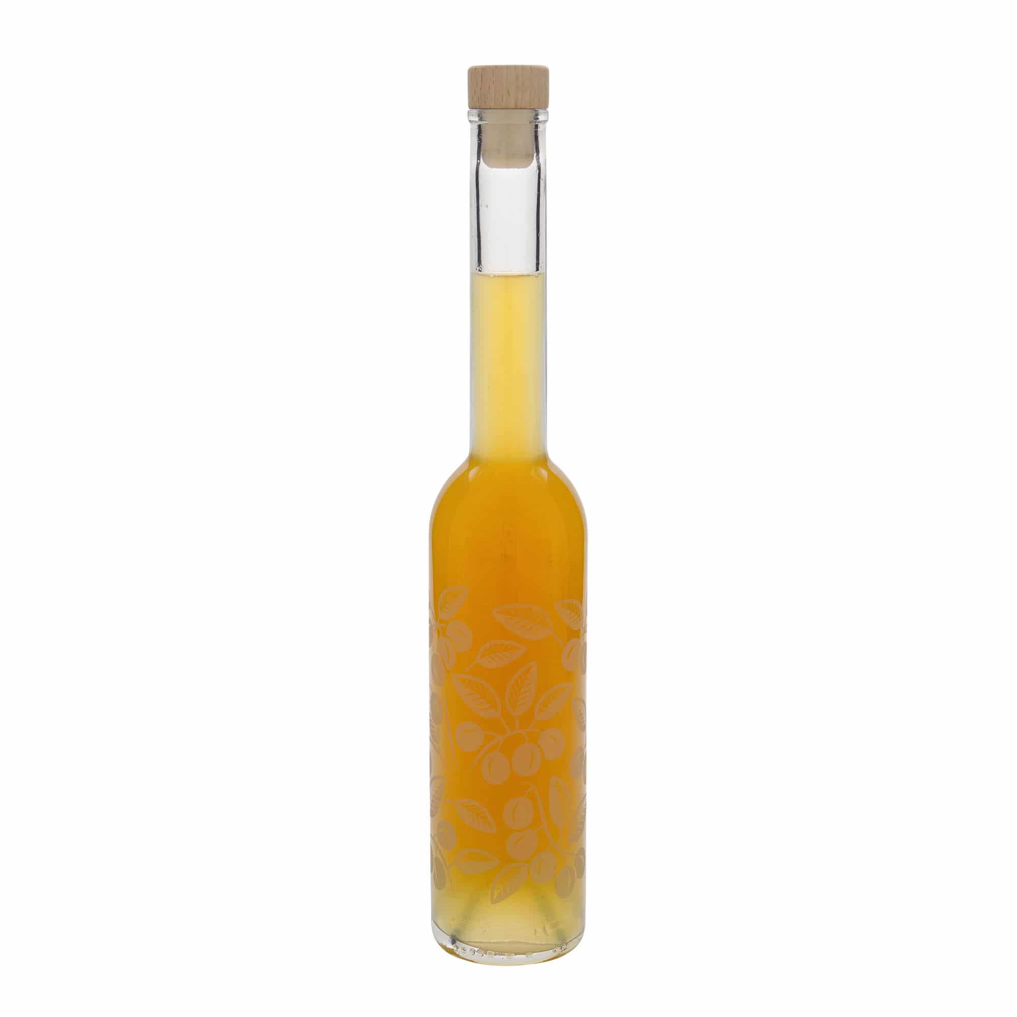 350 ml glass bottle ‘Opera’, design: Mirabelle plums, opening: cork