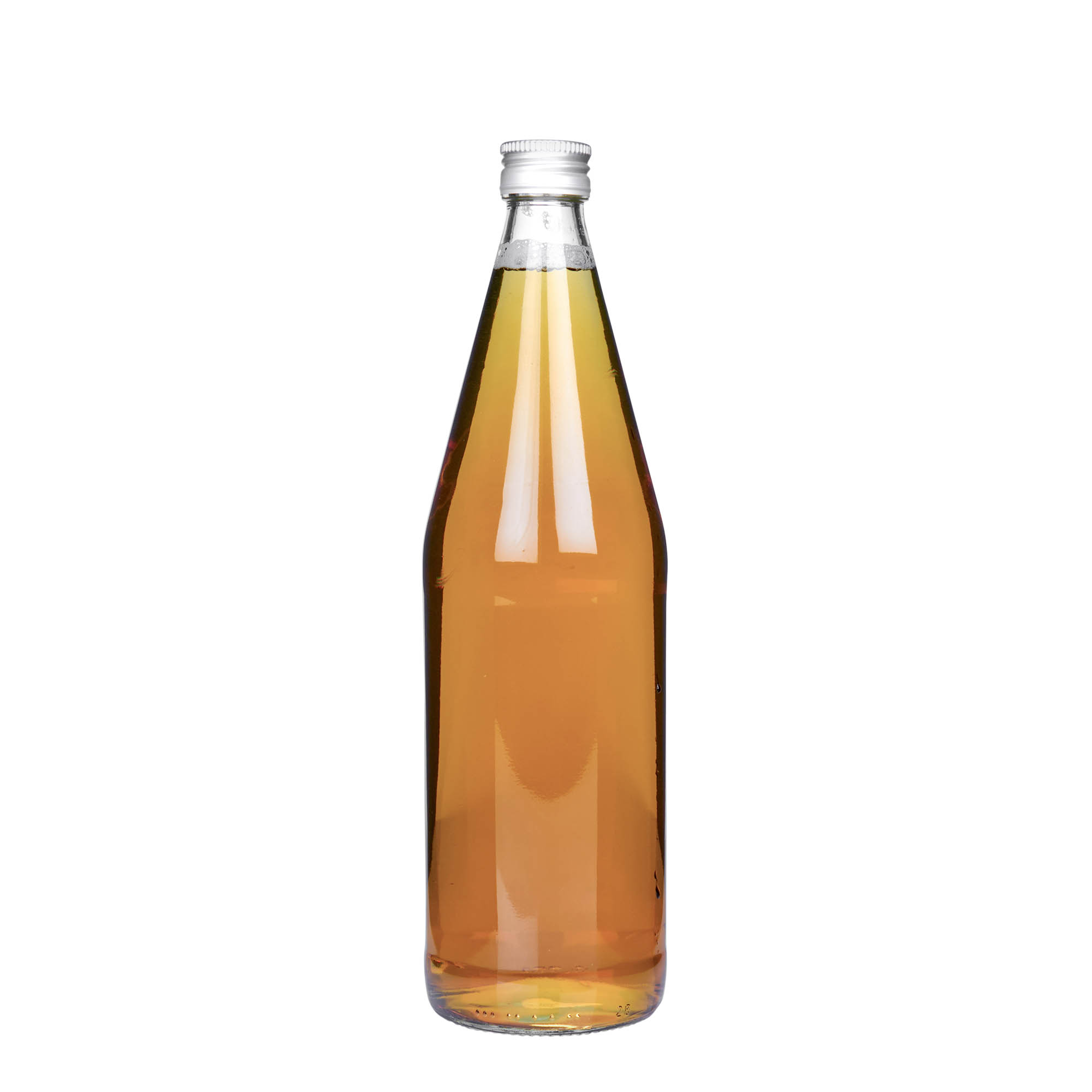 750 ml universal bottle carrot shape, glass, opening: PP 28 750 ml universal bottle carrot shape, glass, opening: PP 28