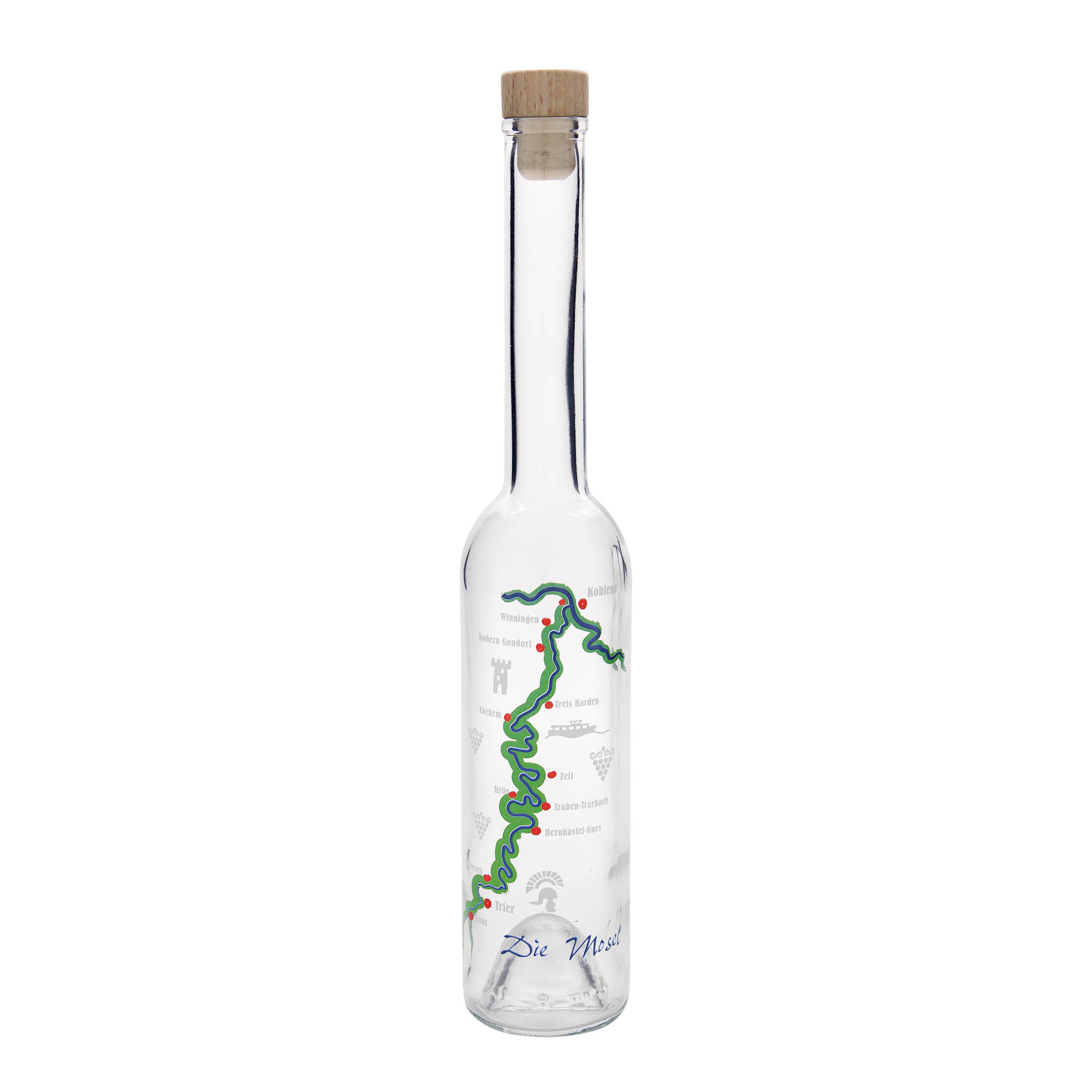 350 ml glass bottle 'Opera', design: Mosel, opening: cork