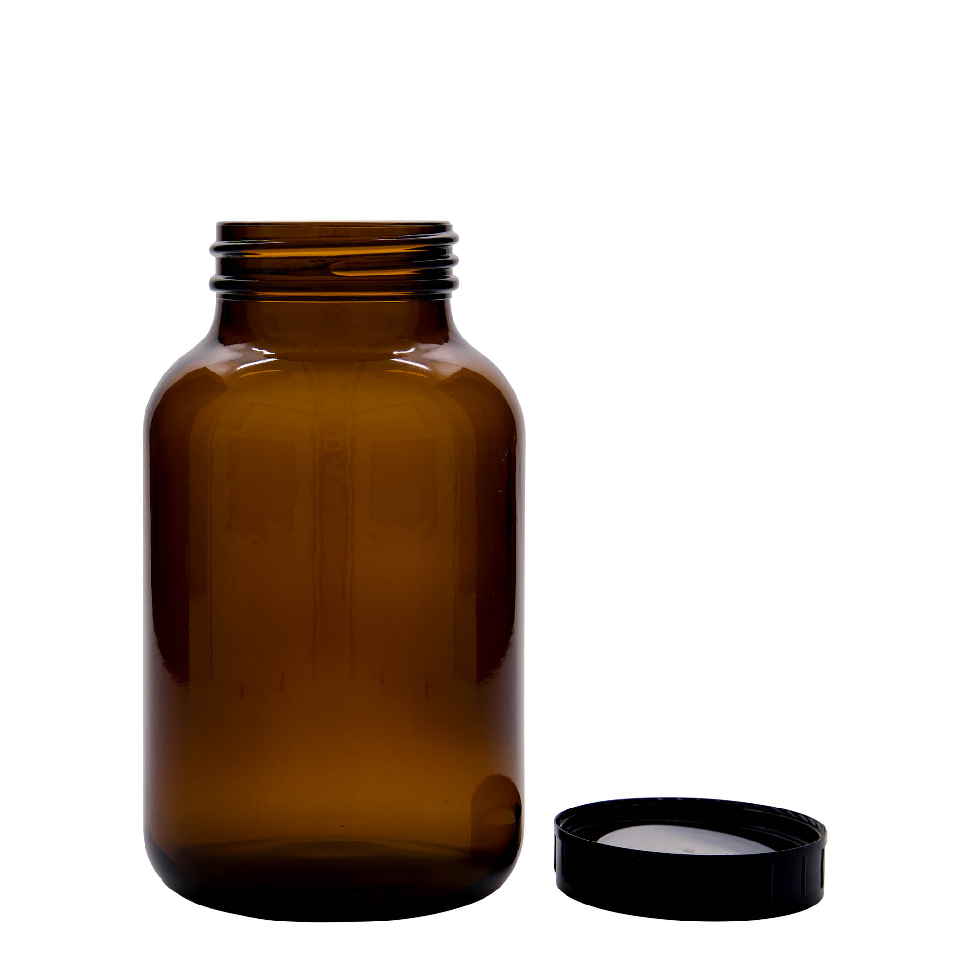 1,000 ml wide-neck glass, brown, opening: DIN 68 1,000 ml wide-neck glass, brown, opening: DIN 68