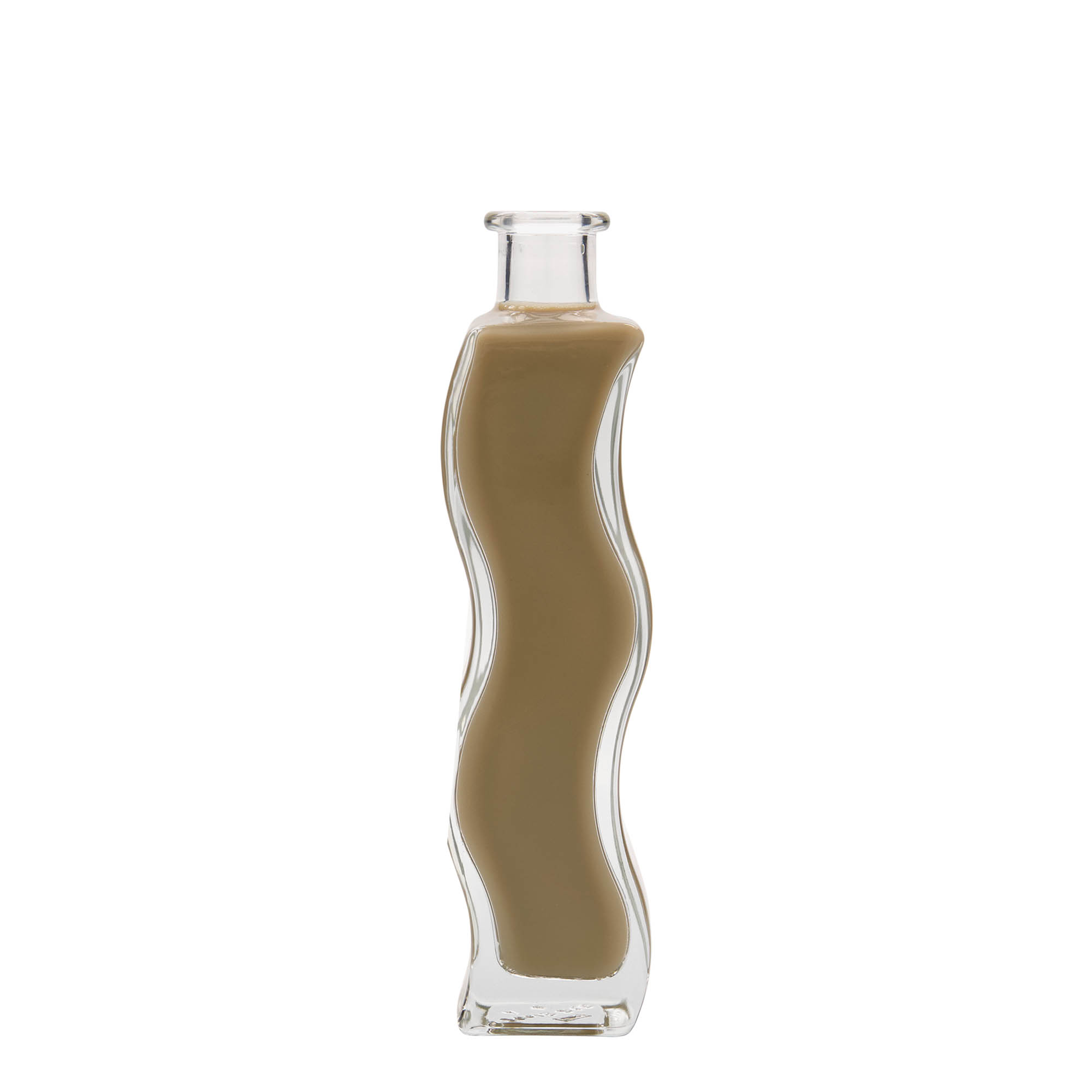 200 ml glass bottle 'Wave', square, opening: cork
