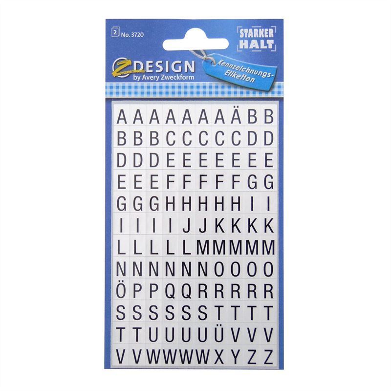 Zweckform Stickers 'Alphabet', plastic, black Zweckform Stickers 'Alphabet', plastic, black