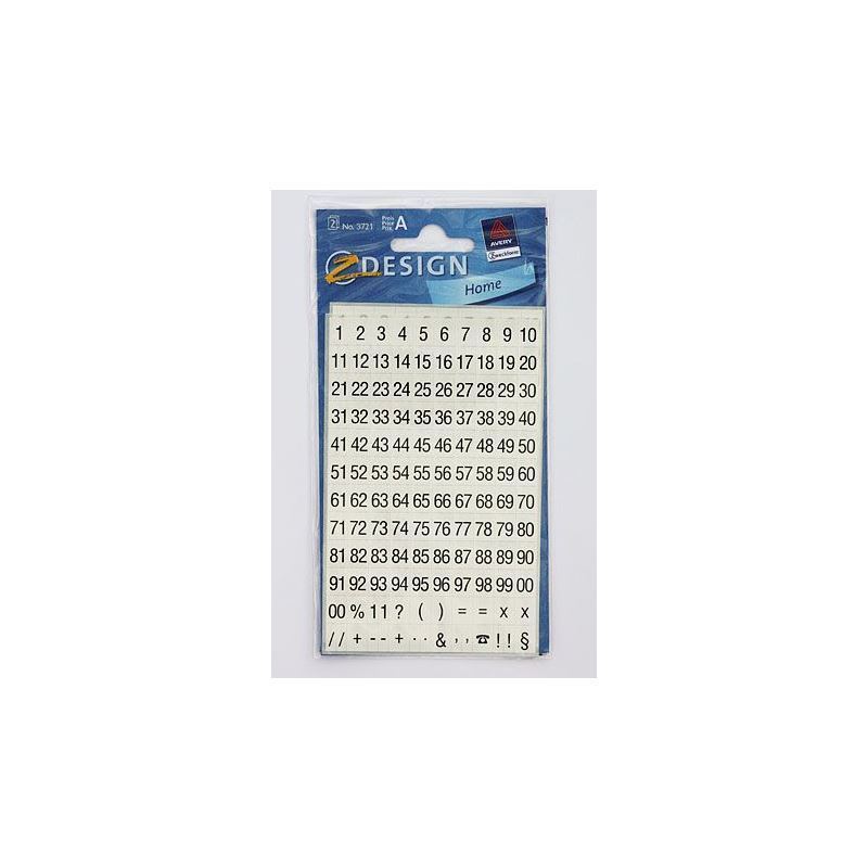 Themed stickers 'Numbers', plastic, black Themed stickers 'Numbers', plastic, black