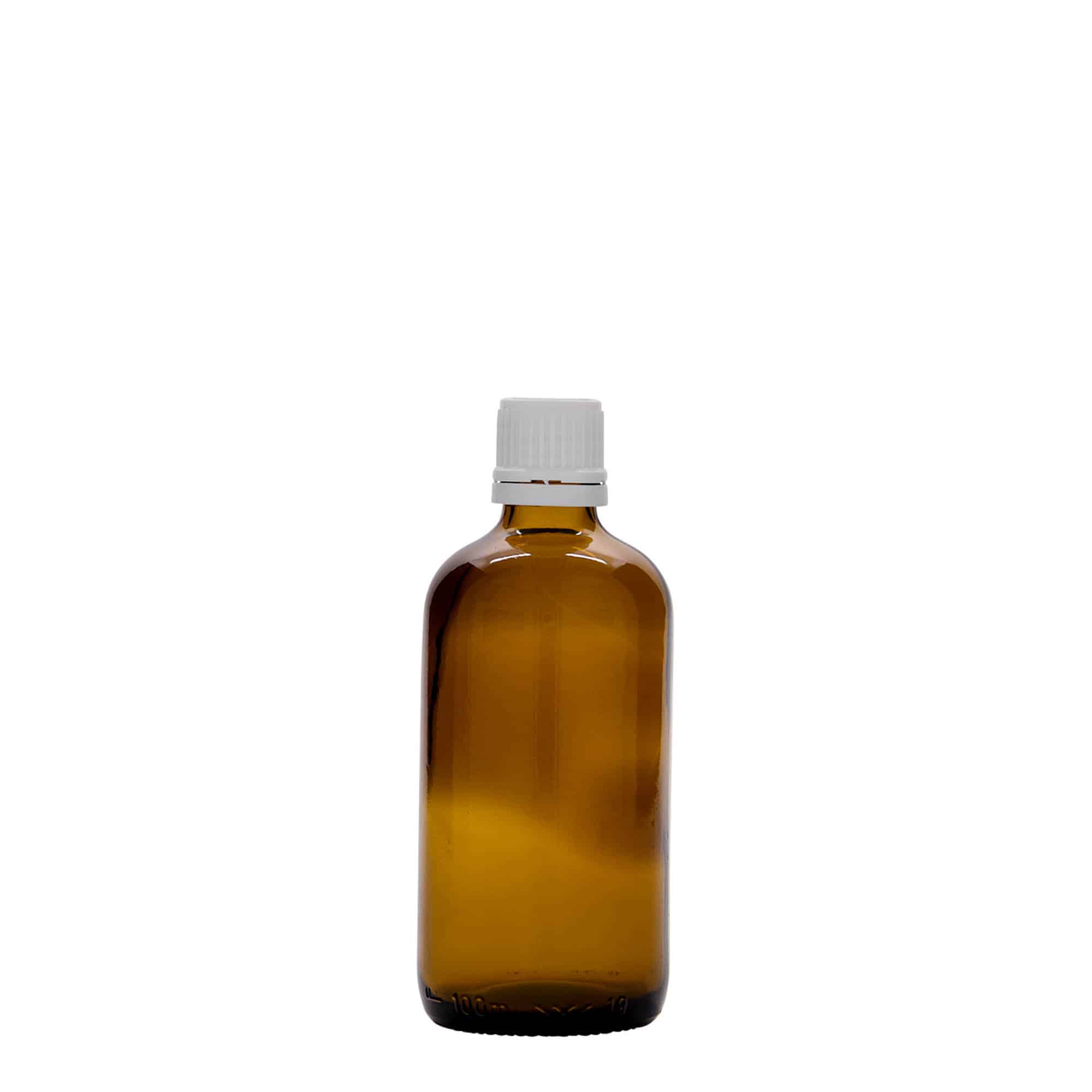 100 ml medical bottle, glass, brown, opening: DIN 18