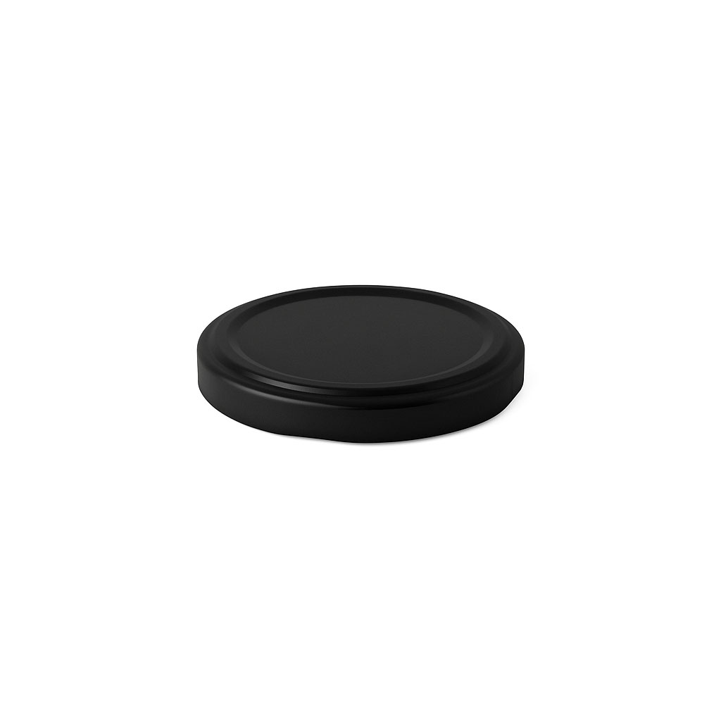 Twist off lid, tinplate, black, for opening: TO 53 Twist off lid, tinplate, black, for opening: TO 53