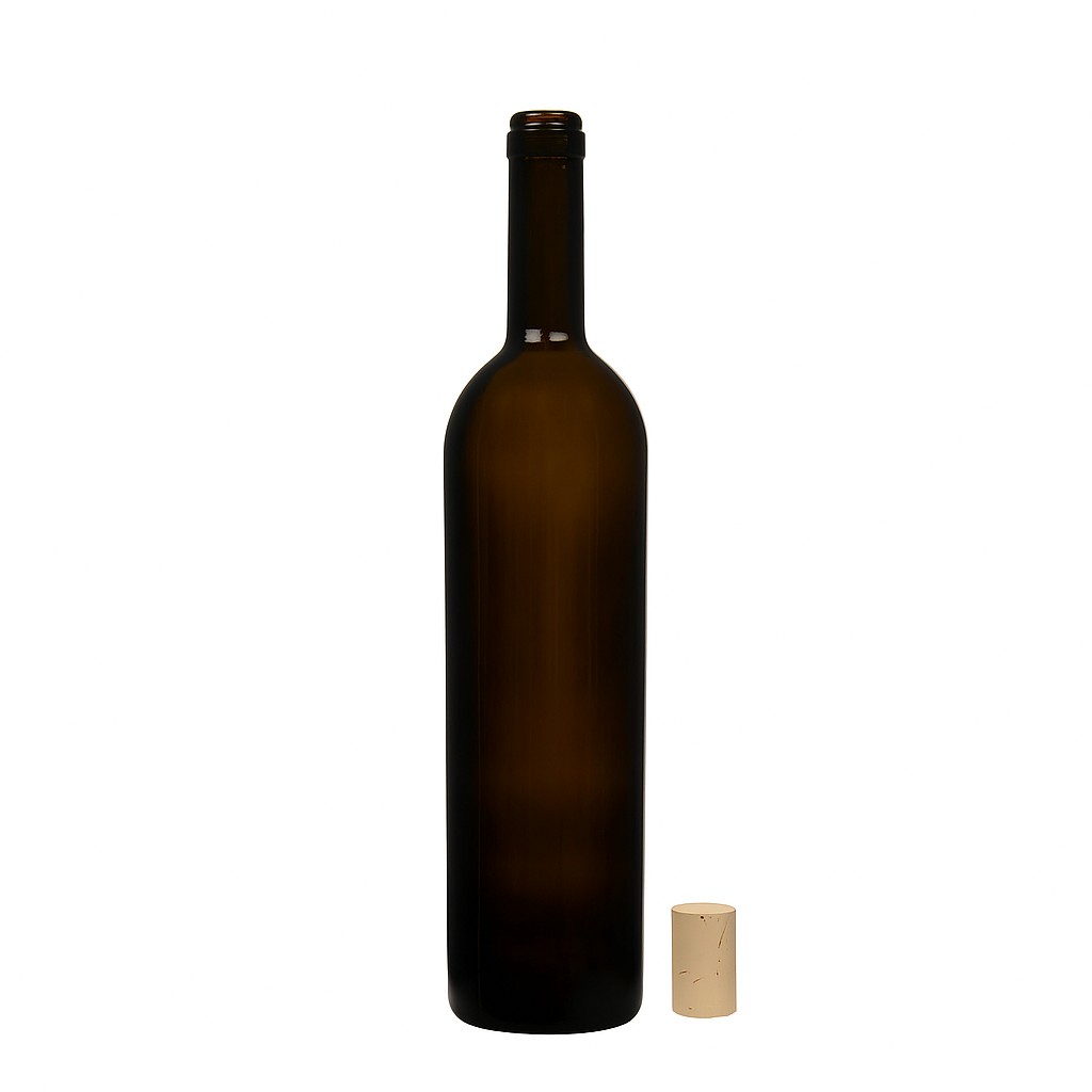 750 ml wine bottle 'Liberty', antique green, mouth: cork
