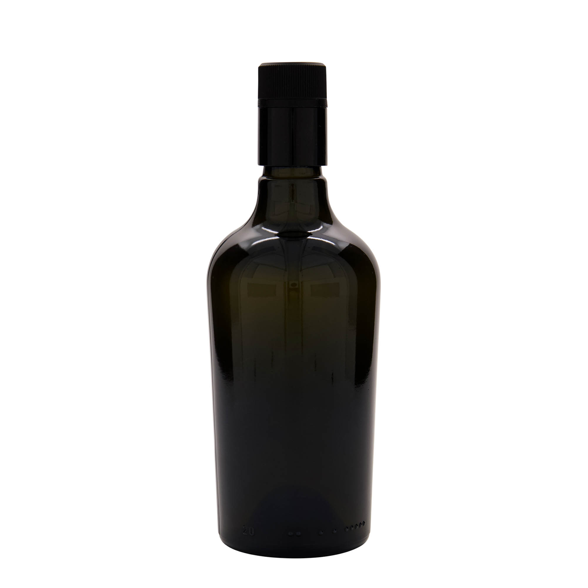500 ml vinegar/oil bottle 'Oleum', glass, antique green, opening: DOP