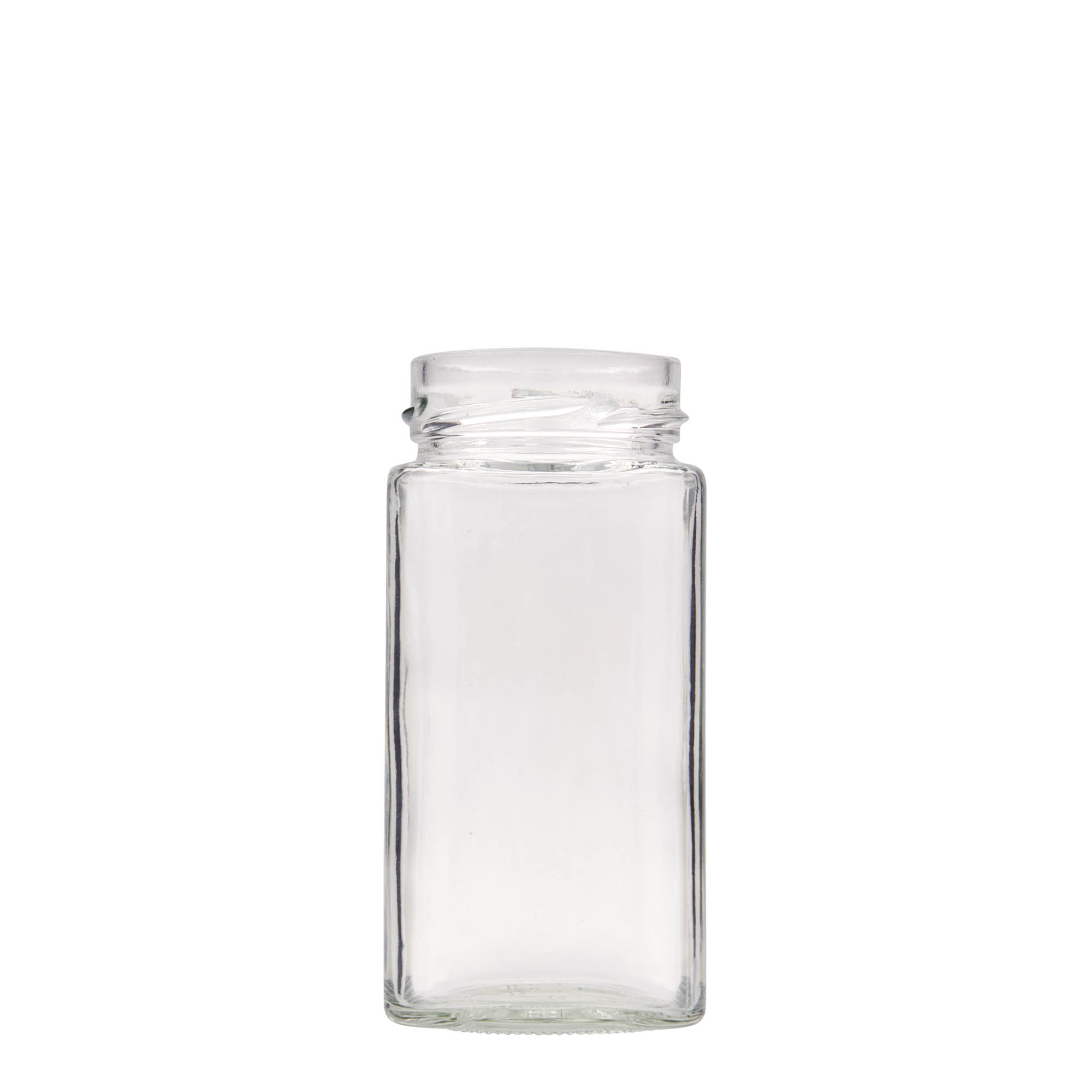 314 ml square jar ‘Funny’, opening: Deep-Twist-off (DTO 58)