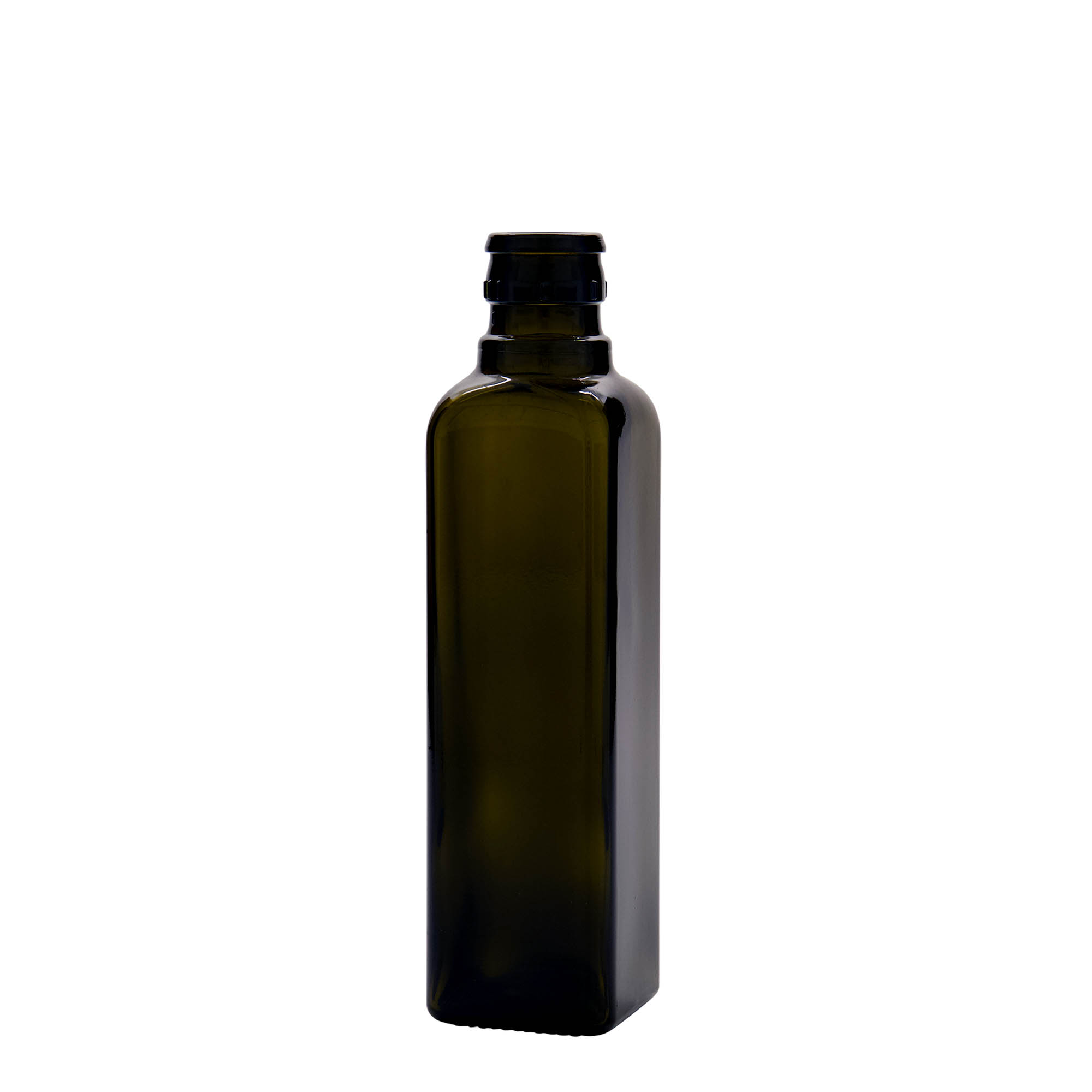 250 ml vinegar/oil bottle 'Quadra', glass, square, antique green, opening: DOP
