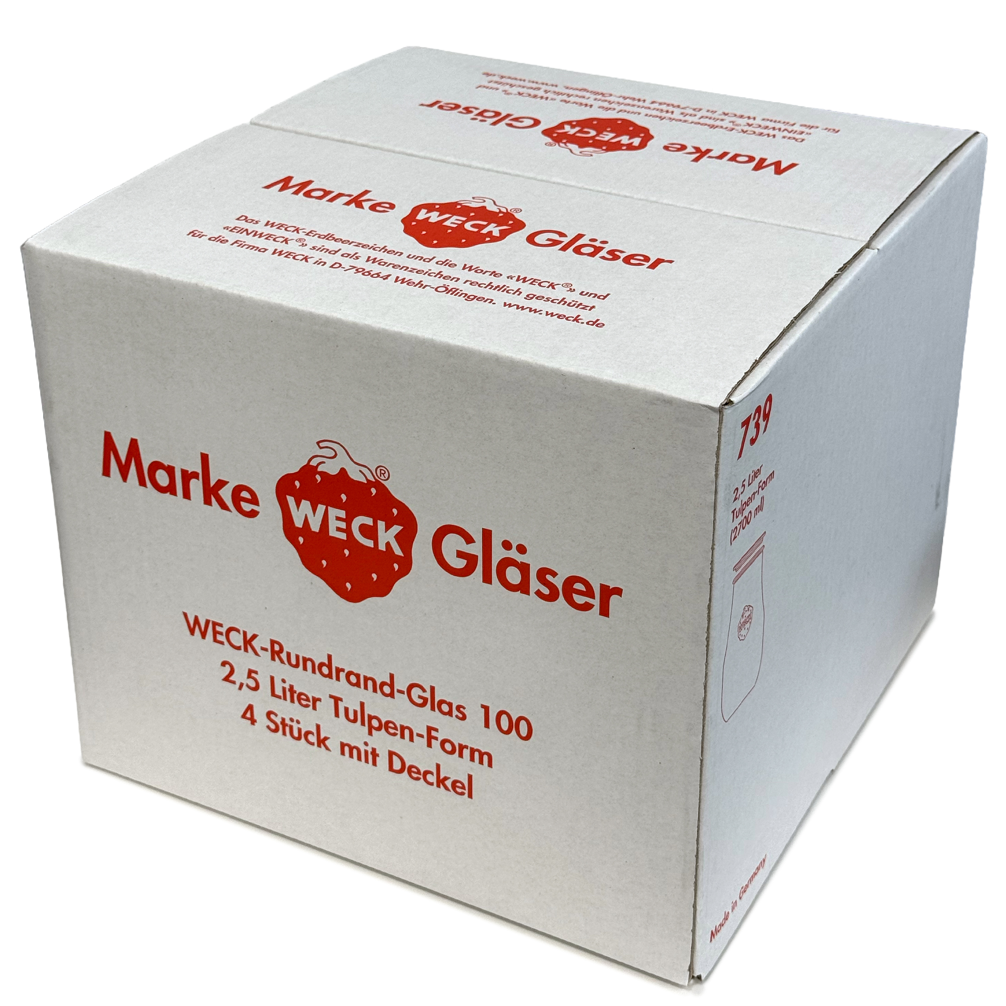 4x 2700 ml WECK tulip jar with glass lid RR 100