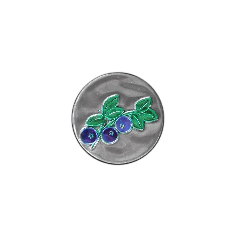 Pewter tag 'Blueberry', round, metal, silver Pewter tag 'Blueberry', round, metal, silver