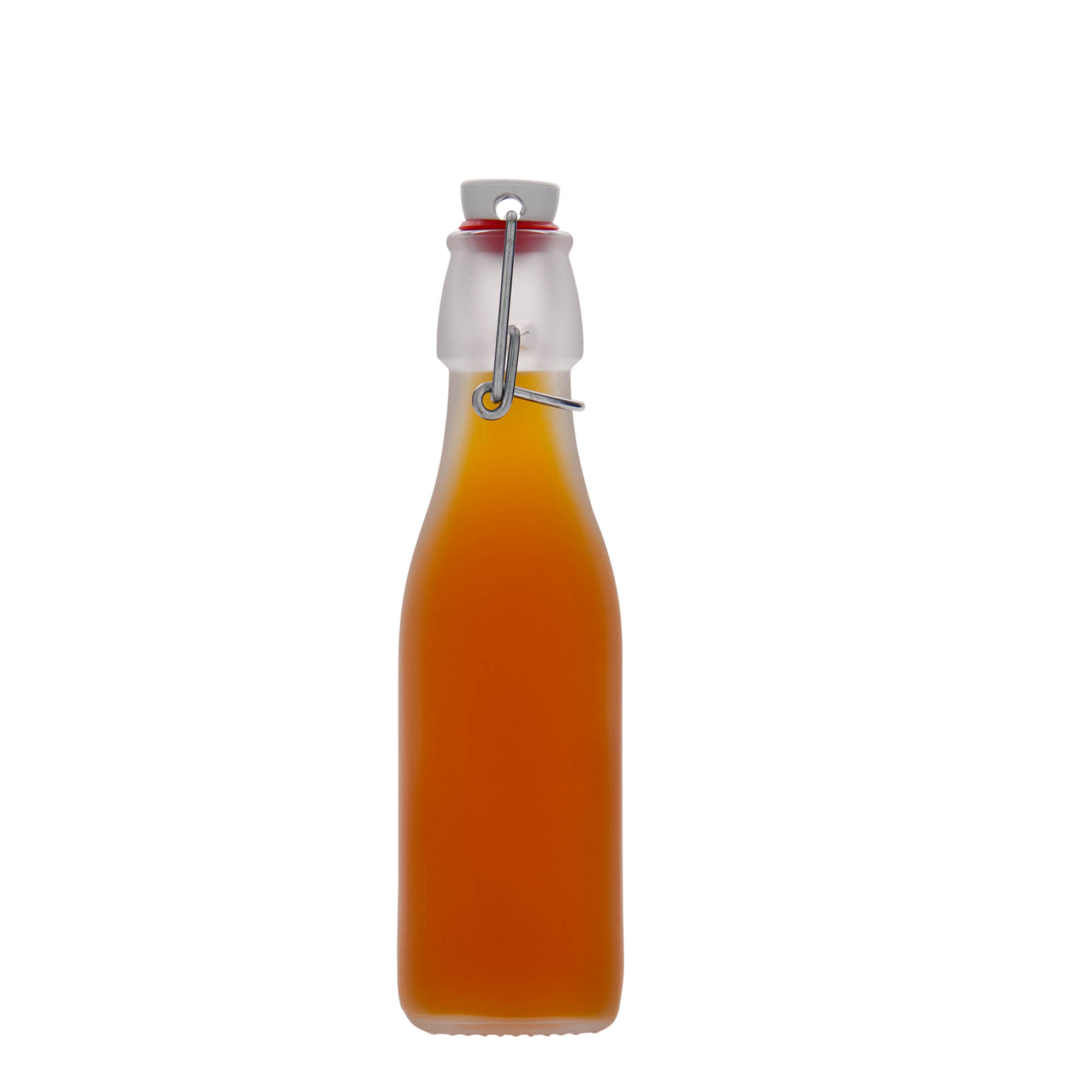 250 ml glass bottle 'Swing, square, white, opening: swing top closure