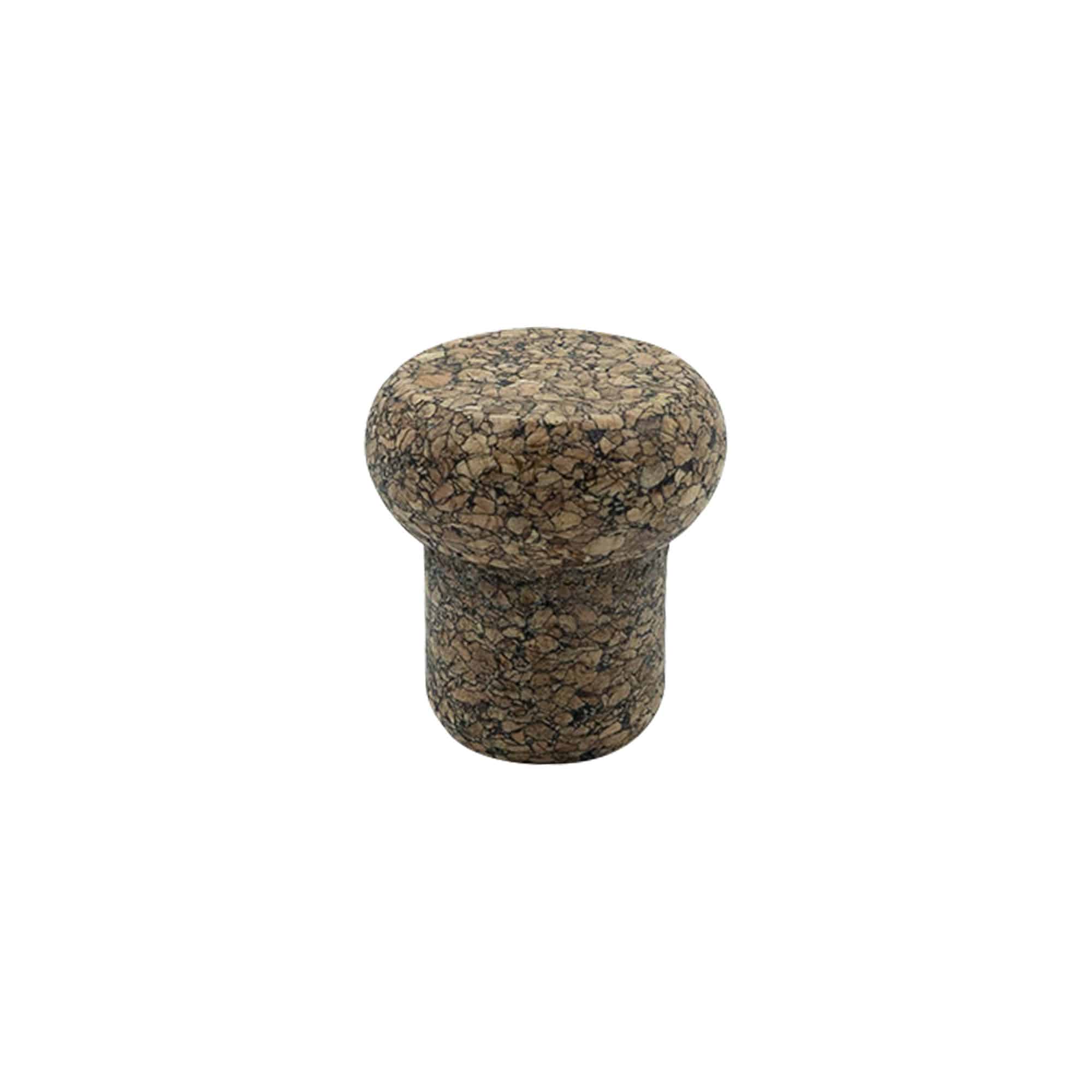 Handle cork ‘Barrel’ 22.5 mm, Corkcoal, for opening: cork