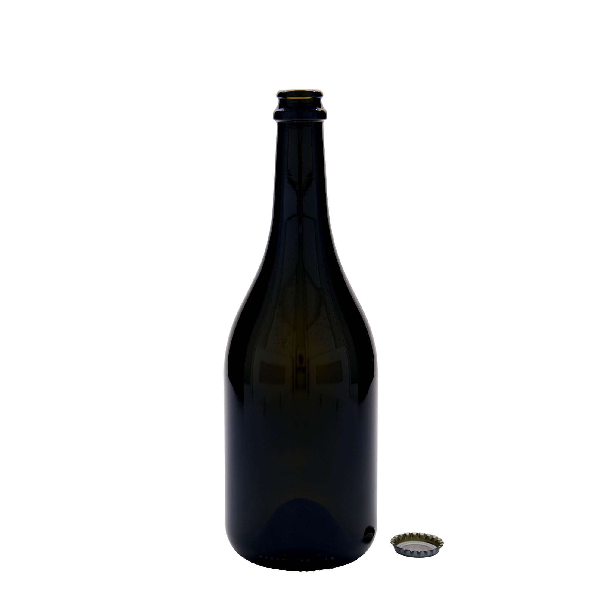 750 ml beer bottle 'Horta', glass, antique green, opening: crown cap 750 ml beer bottle 'Horta', glass, antique green, opening: crown cap