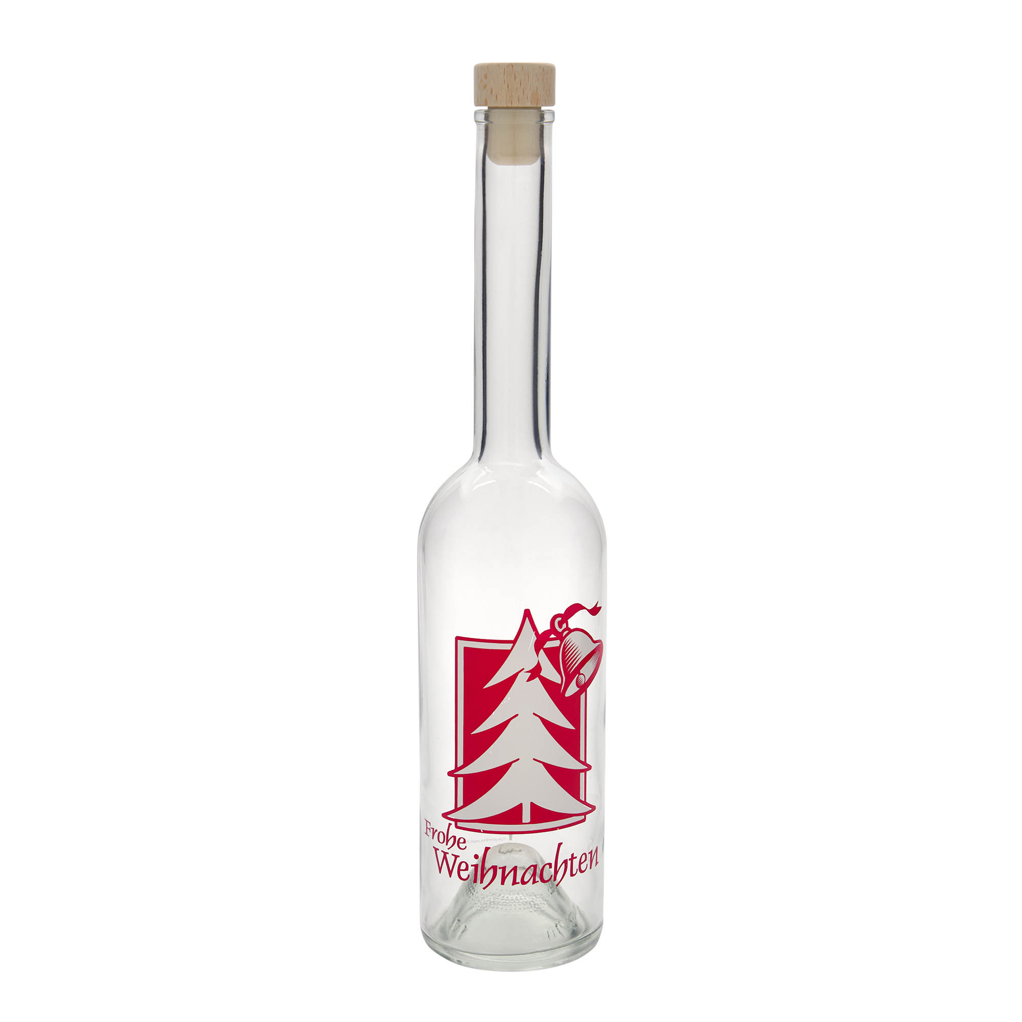 500 ml glass bottle ‘Opera’, motif: Christmas greeting, opening: cork