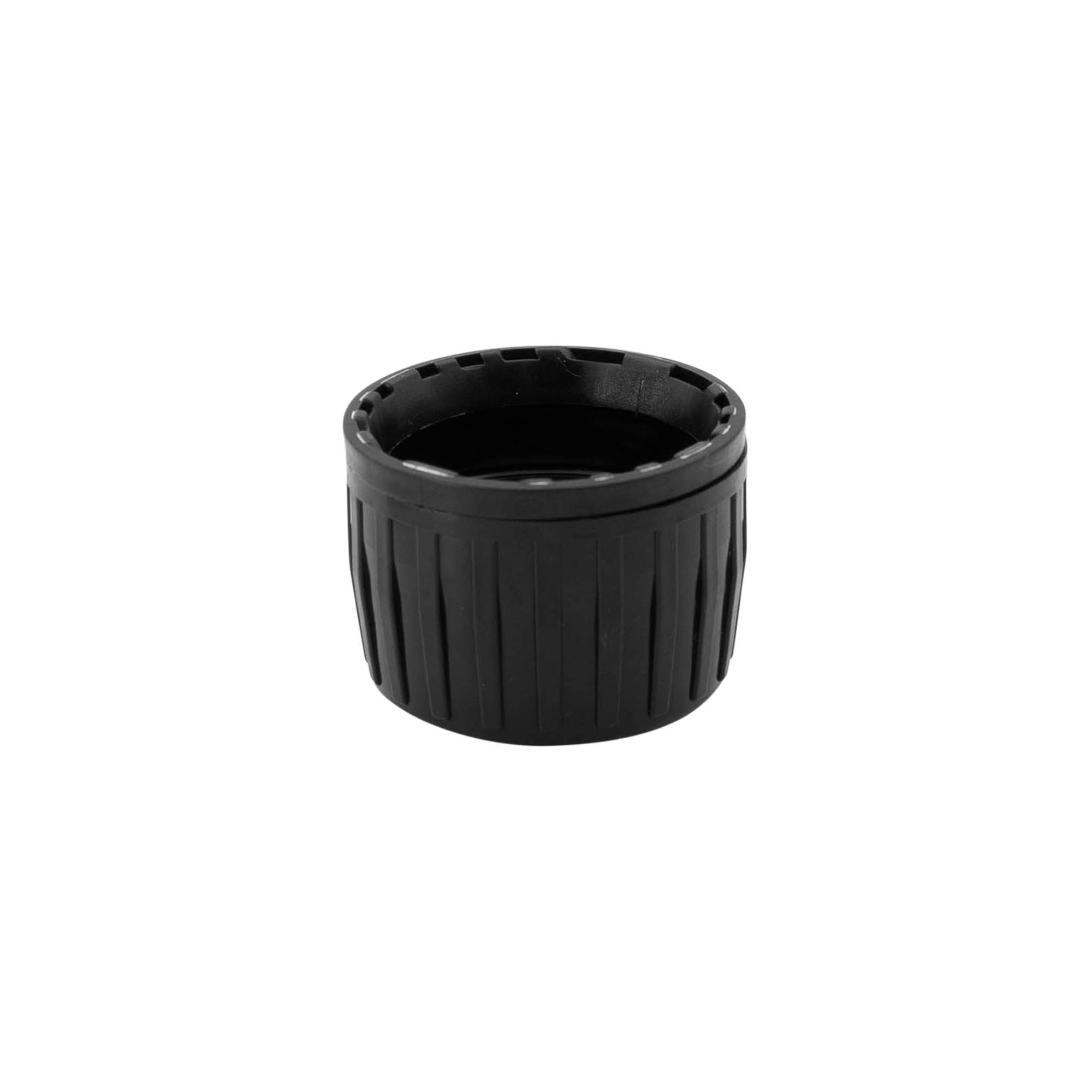 Screw cap originality, PP plastic, black, for opening: PP 28