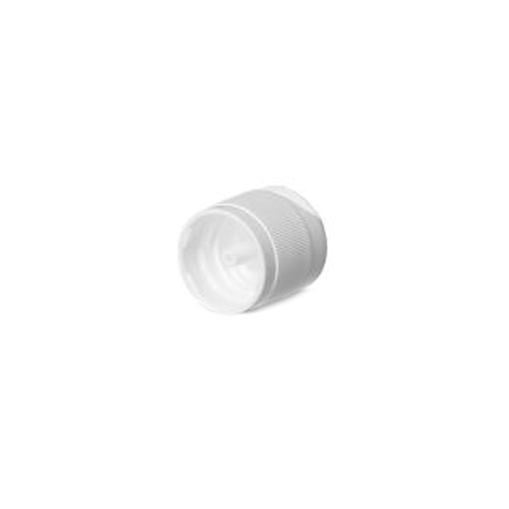 Screw cap with hinge, white PP plastic, for neck: DIN 18