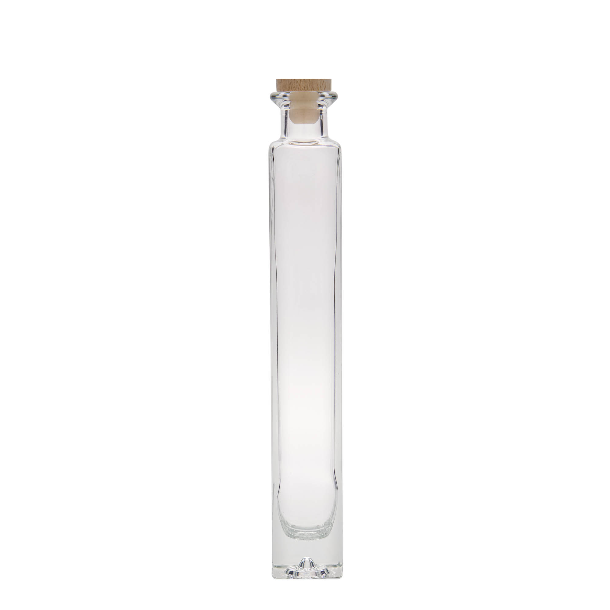 200 ml glass bottle 'Tommy', square, opening: cork