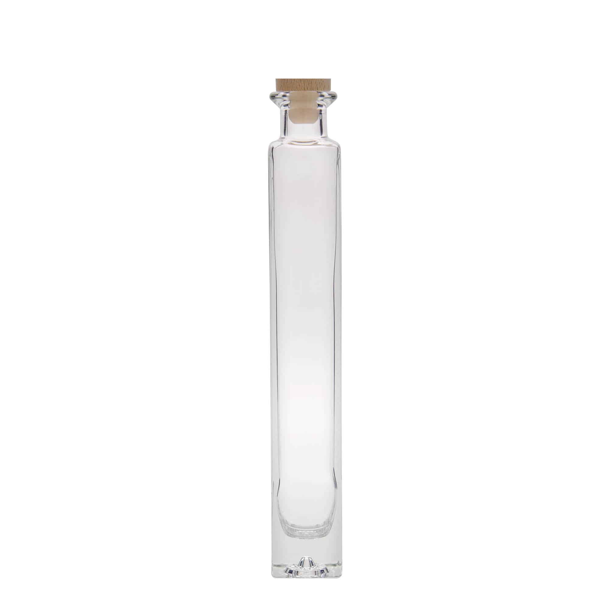 200 ml glass bottle ‘Tommy’, square, opening: cork
