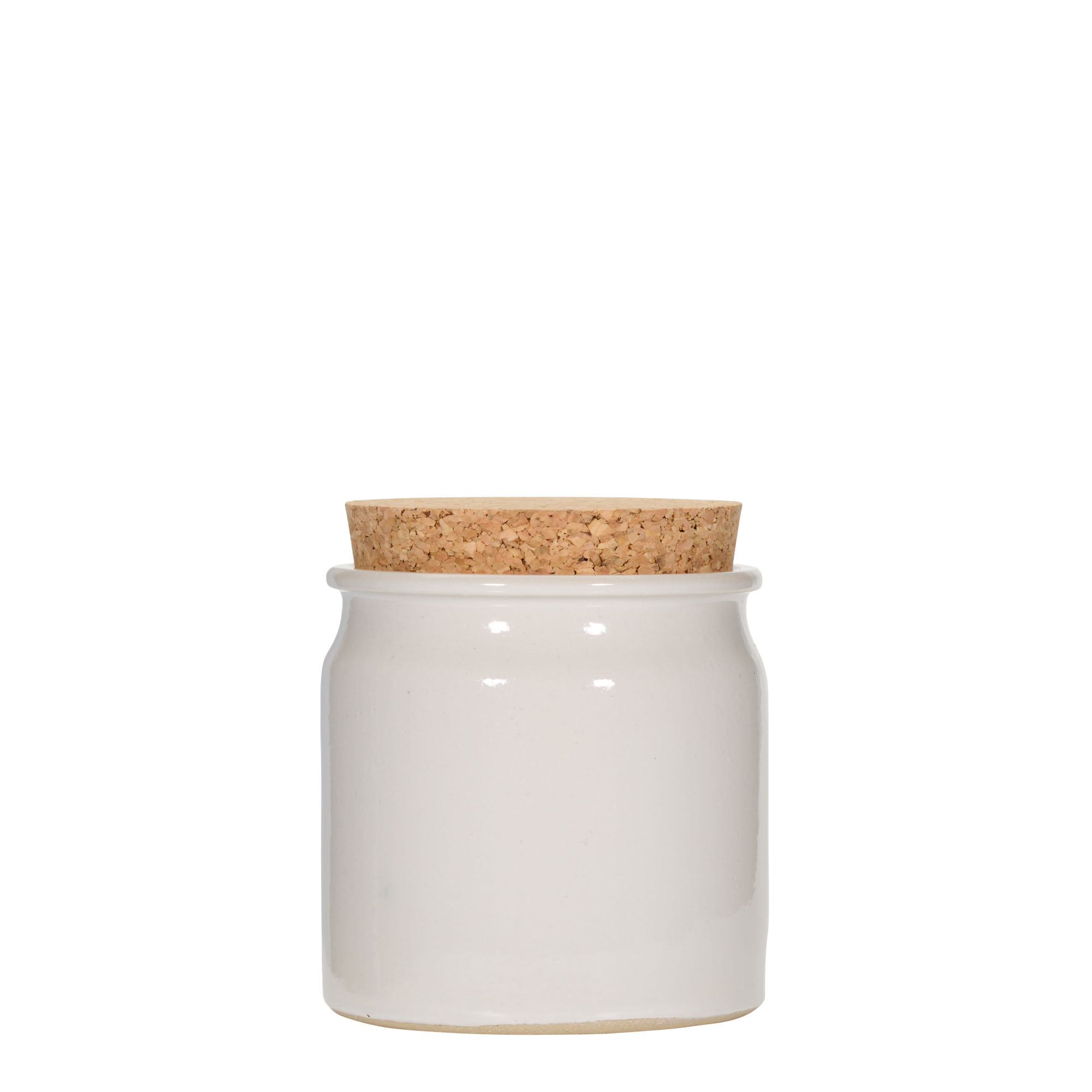 160 ml stoneware pot, ceramic, white, opening: cork