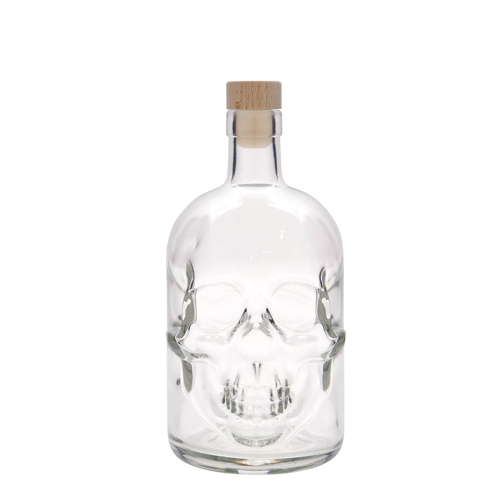 700 ml glass bottle 'Skull', opening: cork